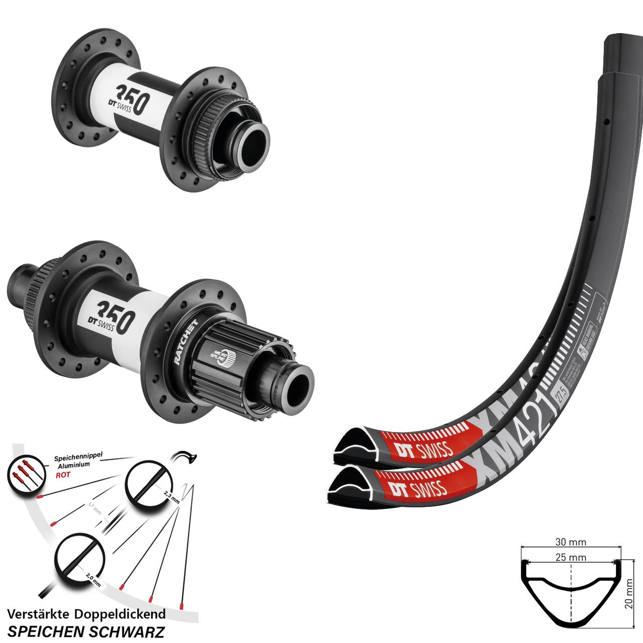 DT Swiss XM 421 DT Swiss 350 29 Zoll Disc Laufradsatz 15x100 12x142 Micro Spline