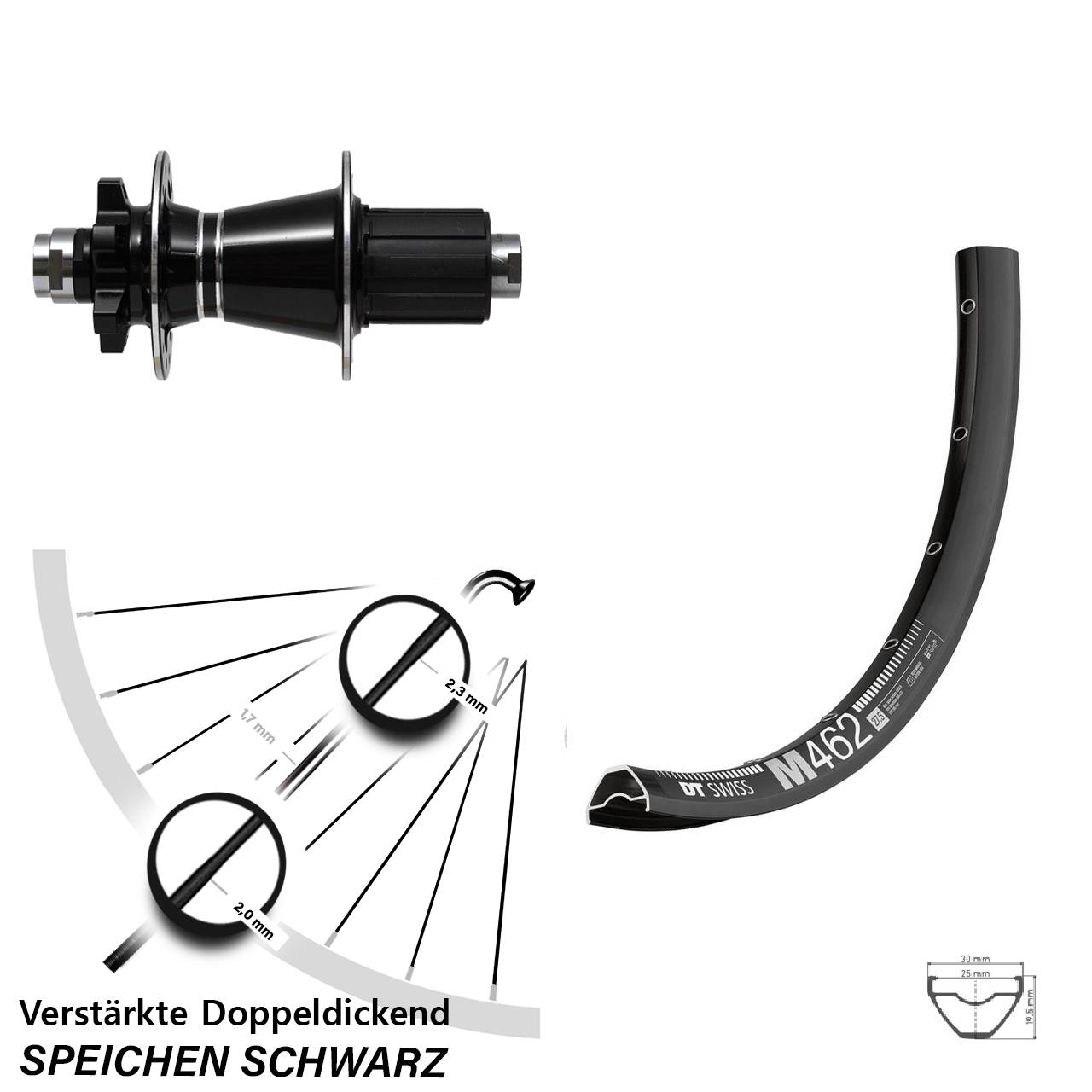 DT Swiss M462 Formula GDC-1528 29 Zoll Disc Laufrad 12x142 8-11 fach HG