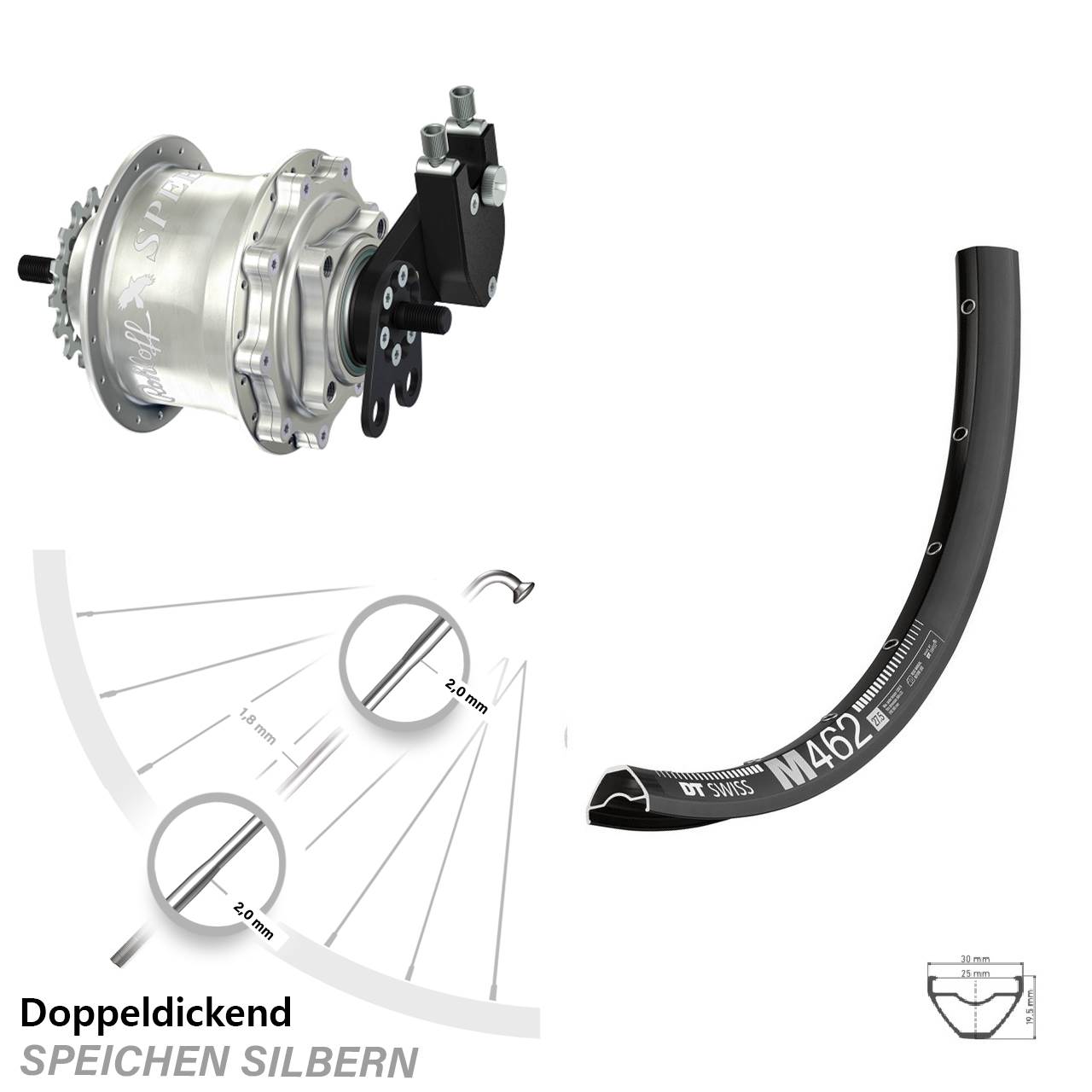 27,5 Zoll DT Swiss M462 Rohloff Speedhub 500/14 TS DB