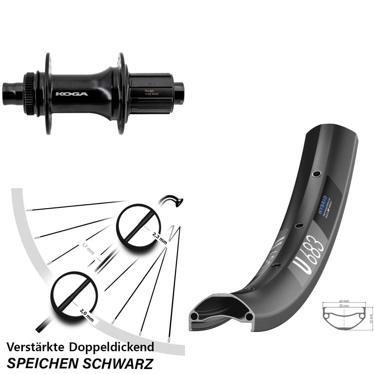 DT Swiss U683 Formula ECT-148S 27,5 Zoll Hinterrad Centerlock 12x148 8-11 fach