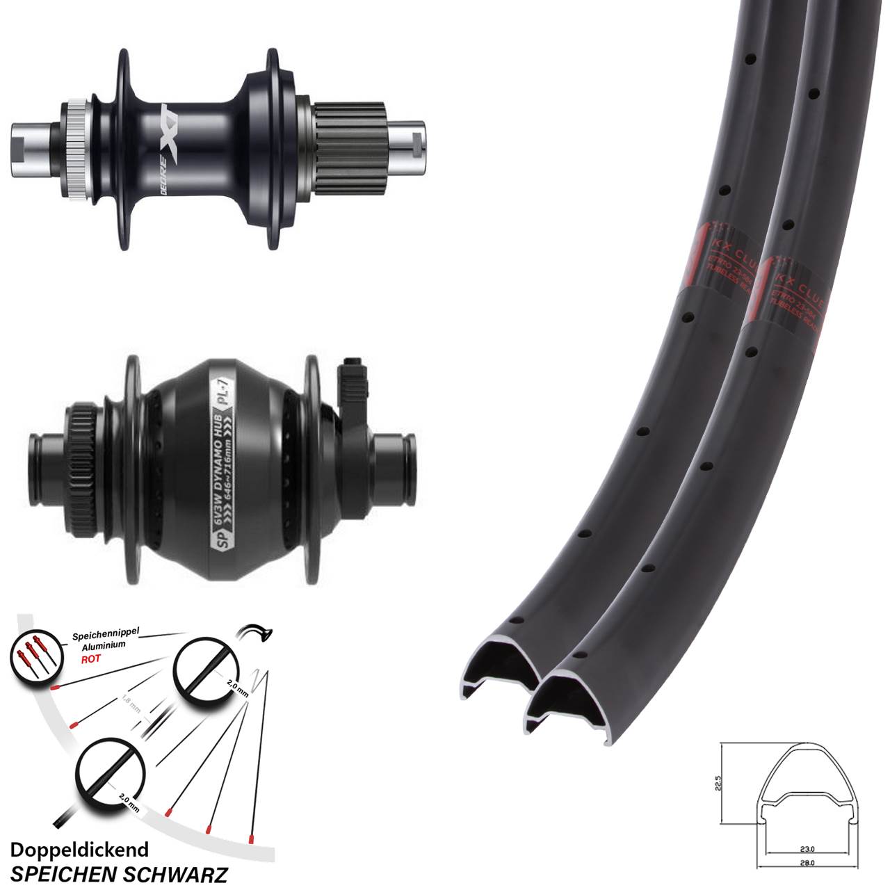 Disc Laufrad-Satz 28 Zoll KX Clue Shutter PL-7 Shimano FH-M8110 Micro Spline 12x100/142