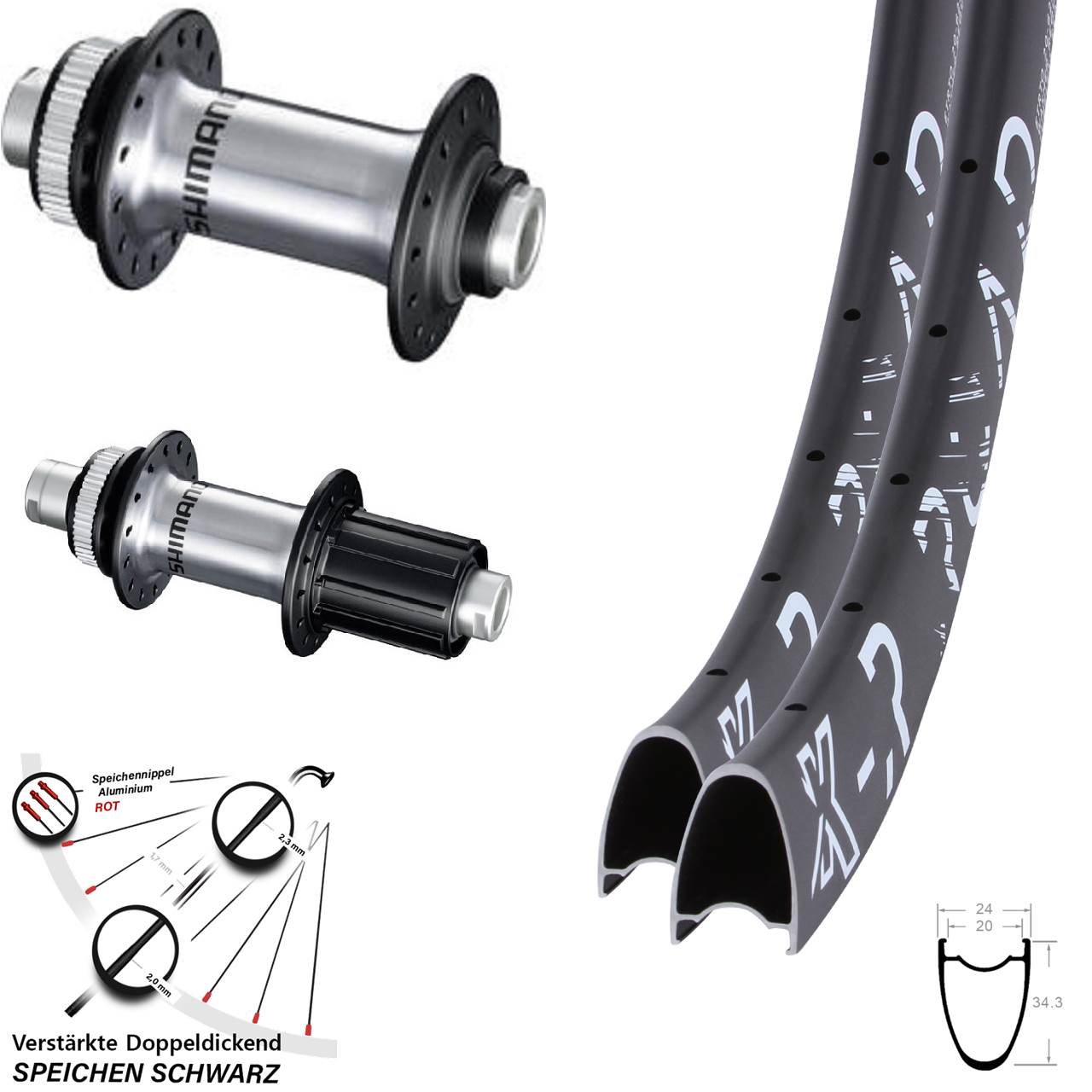 28 Zoll Laufradsatz KX-R Road Shimano RS770 8-12 fach 12x100/142 Centerlock