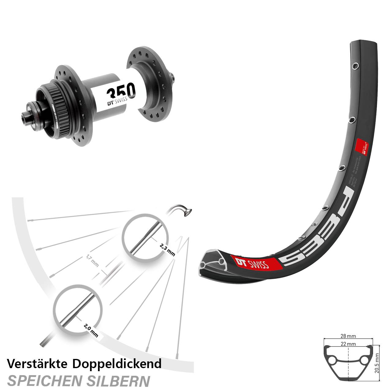 Disc Laufrad QR 28-29 Zoll DT Swiss 533 D-350