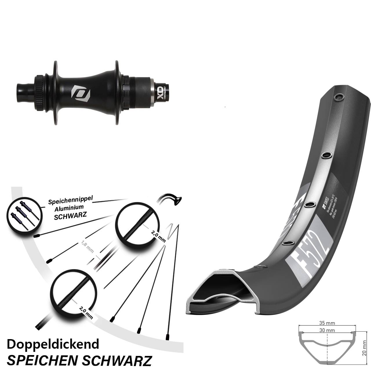 27,5 Zoll Hinterrad DT Swiss F572 Syncros XD Centerlock 12x148