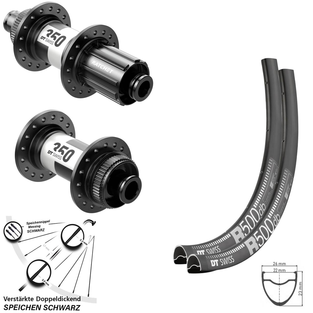 DT Swiss R 500-350 Road 29 Zoll Centerlock Laufradsatz 12x100/142 11-12 fach
