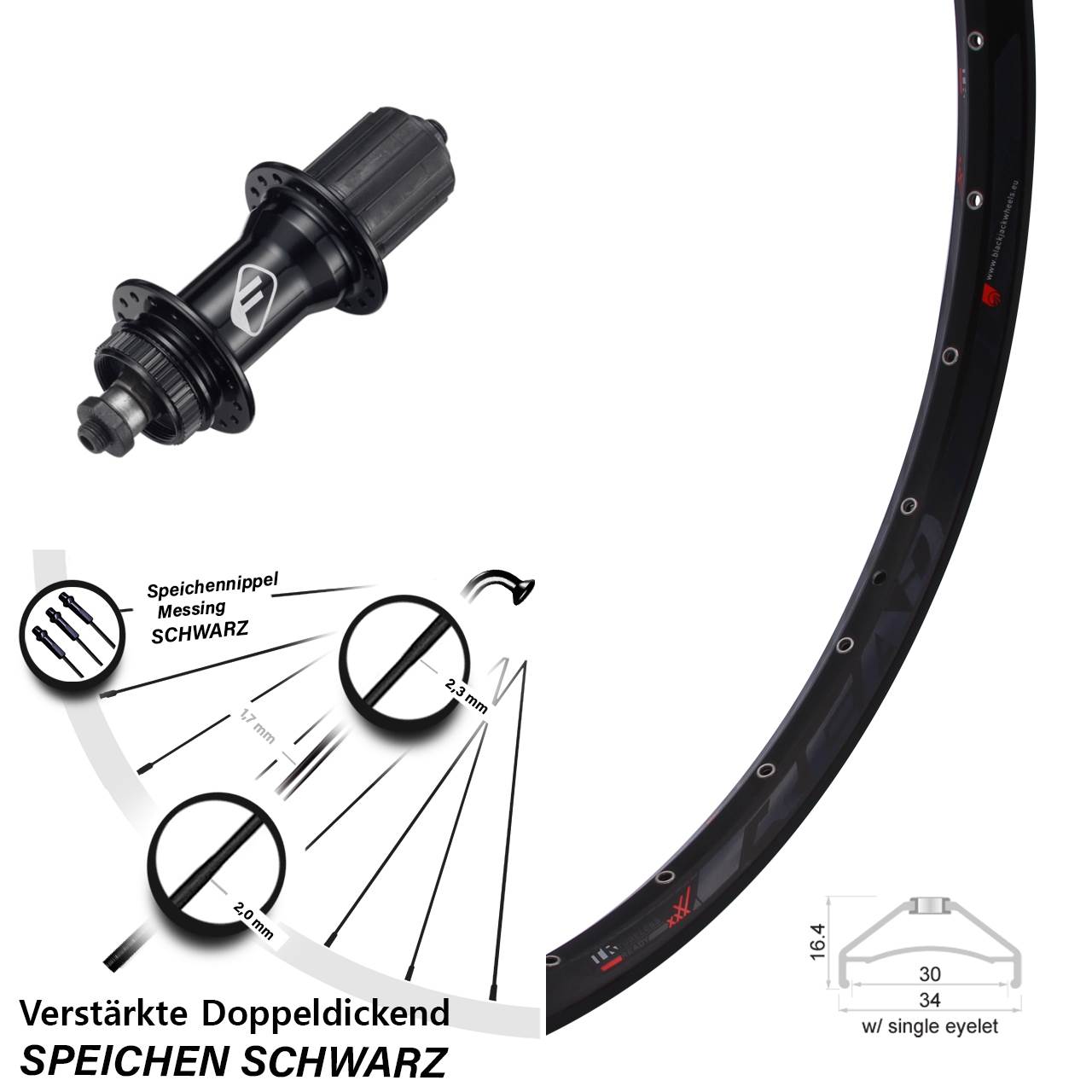 27,5 Zoll Rodi Ready 30 Formula CL-52 Disc Laufrad QR 8-11 fach