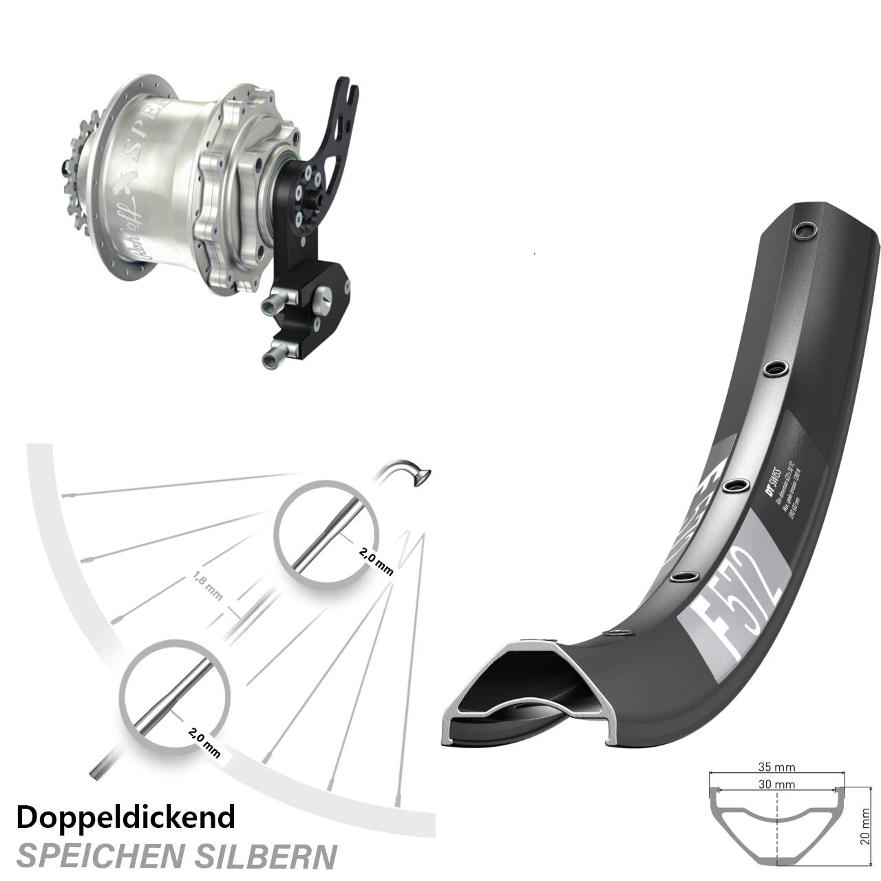 DT Swiss F572 Rohloff Speedhub 500/14 CC DB PM 29 Zoll Disc Hinterrrad