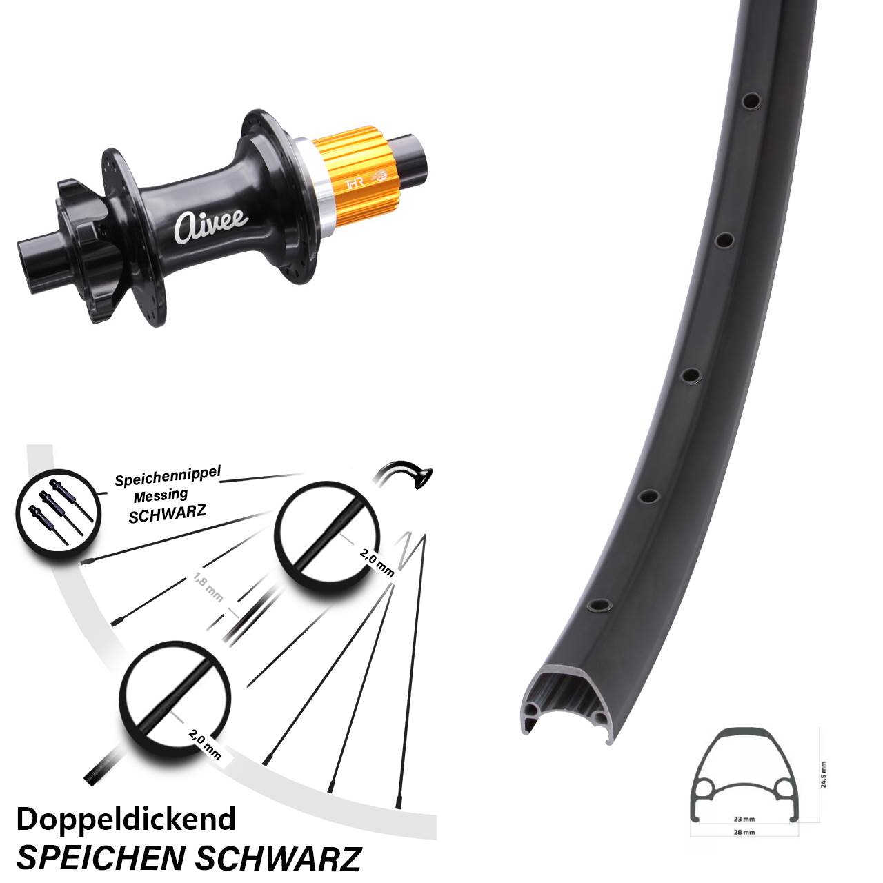 Boost Disc Laufrad 12x148 29 Zoll Ambrosio Sport Aivee Micro Spline