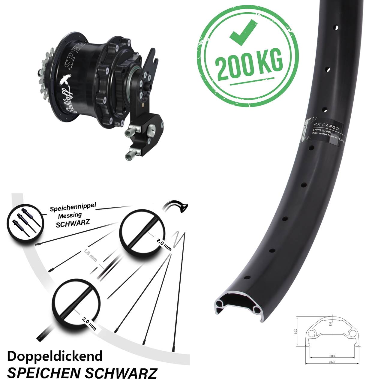 KX Cargo Rohloff Speedhub CC DB OEM2 27,5 Zoll Disc Hinterrrad