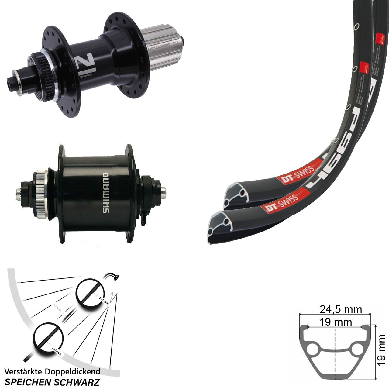 Centerlock Laufradsatz 28 Zoll DT Swiss 466d Novatec D042SB DH-UR700-3D 8-12 fach QR