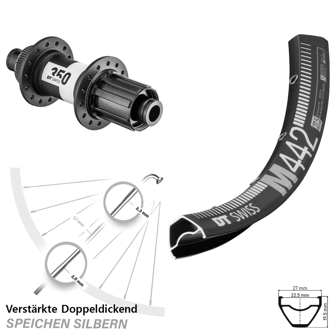 Disc Hinterrad 28-29 Zoll DT Swiss M 442-350 8-11 fach HG 12x148