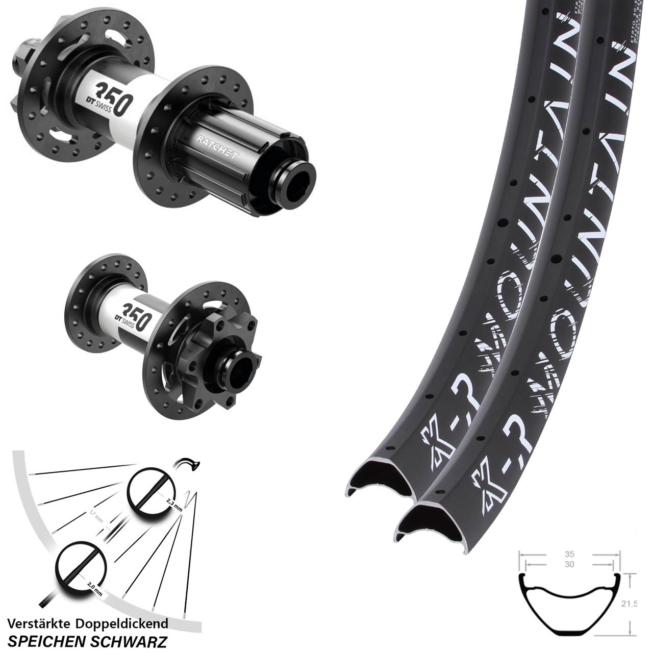 KX-R Mountain DT Swiss 350 29 Zoll Laufradsatz 6-Loch 15x100 12x142 8-11 fach
