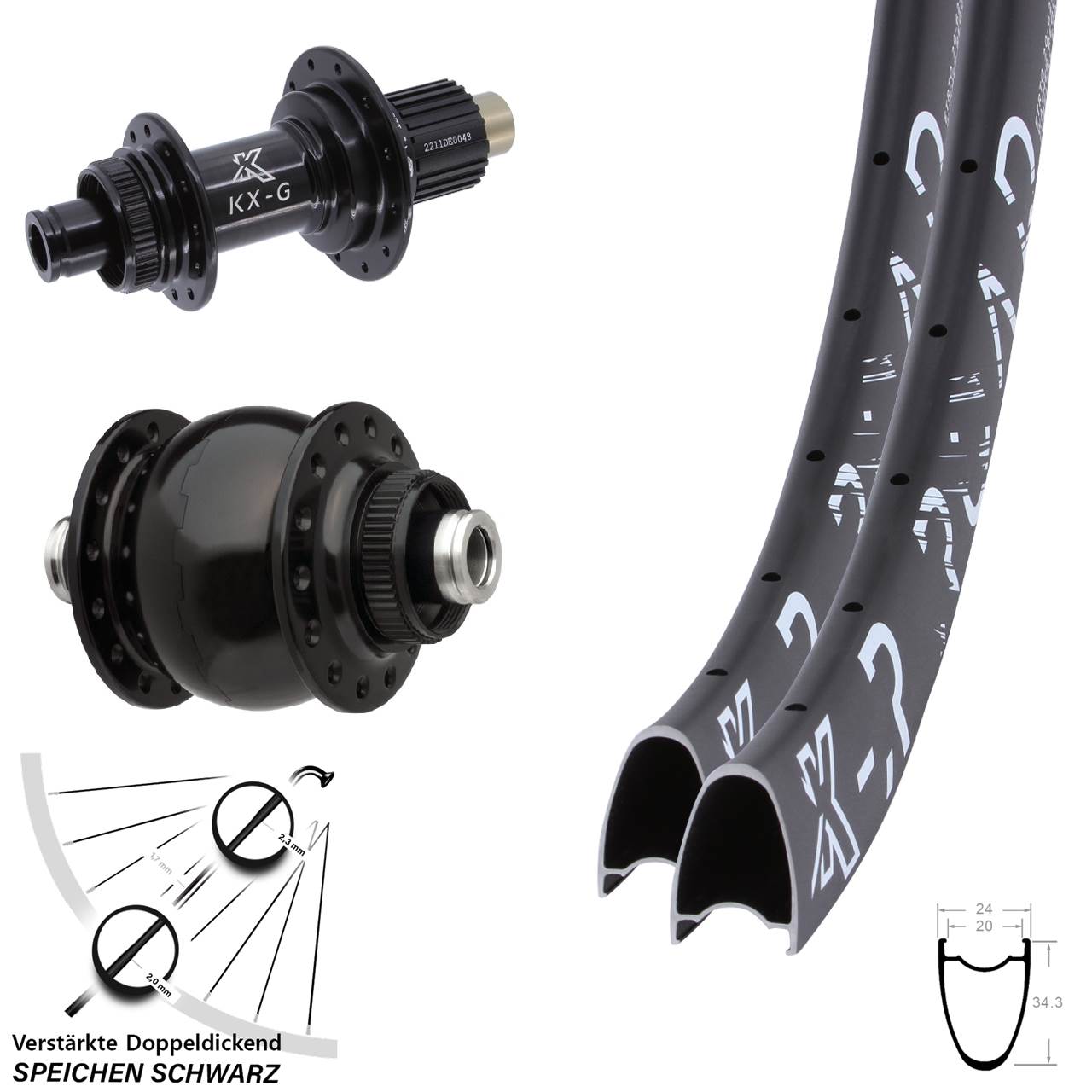 Laufrad-Satz 28-29 ZollKXR-G Road SONdelux Shimano Micro Spline 12x100/142