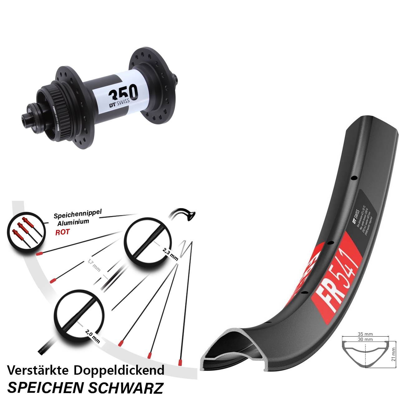 29 Zoll DT Swiss FR 541- 350 Disc Vorderrad QR