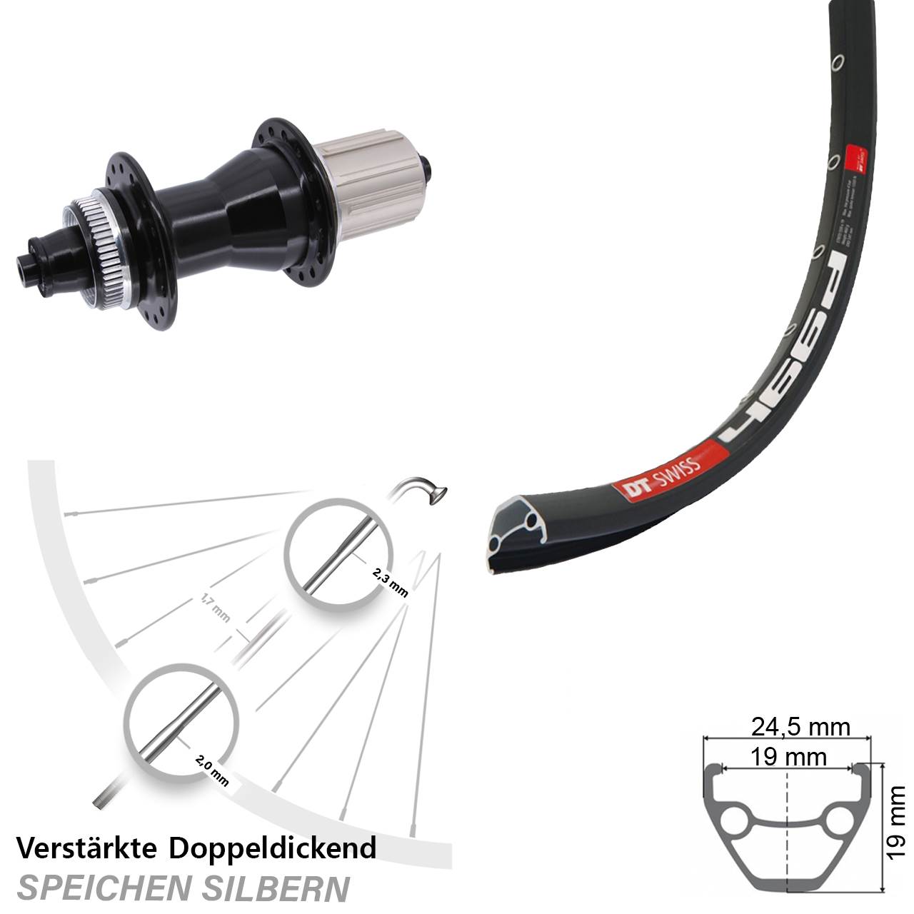 Hinterrad Centerlock 28-29 Zoll DT Swiss 466d Novatec CL-135 8-12 fach HG QR