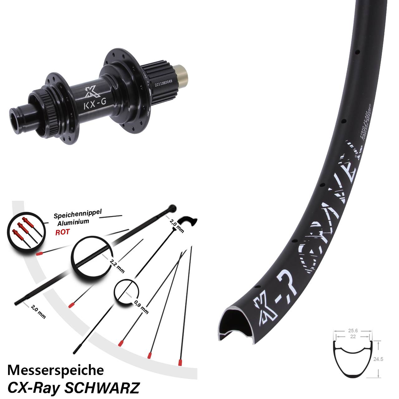 KX-R Gravel 29 Zoll Disc Laufrad 12x142 CX-Ray Micro Spline