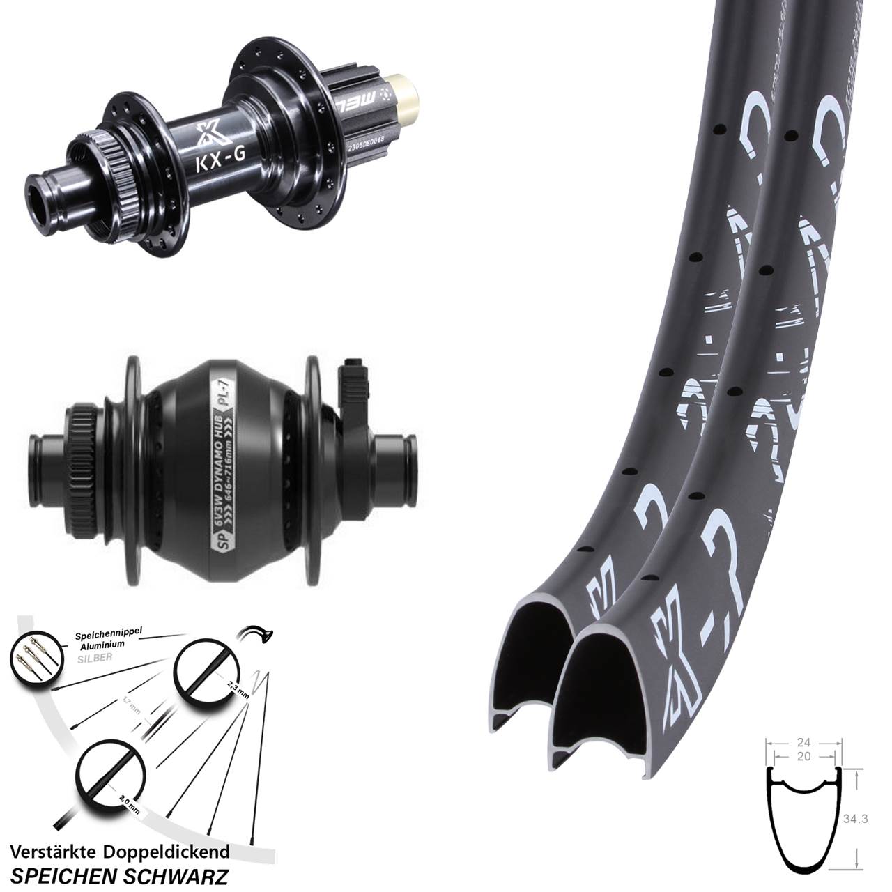 Laufradsatz 28-29 Zoll KX-GR Road Shutter PL-7 Campagnolo N3W 12x100/142