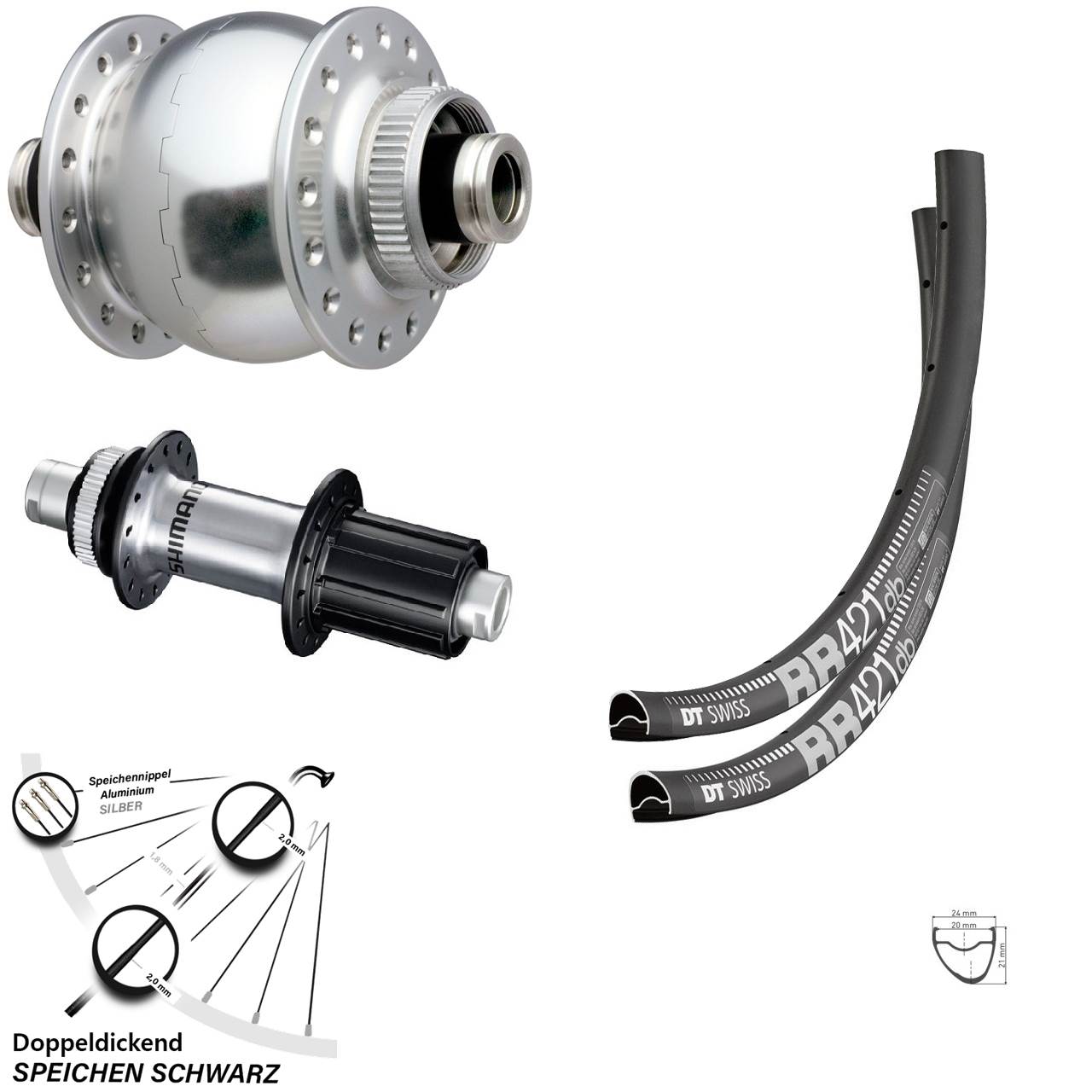 Laufradsatz 12x100/142 28 Zoll DT Swiss RR 421 SONdelux Shimano FH-RS770 8-12 fach HG