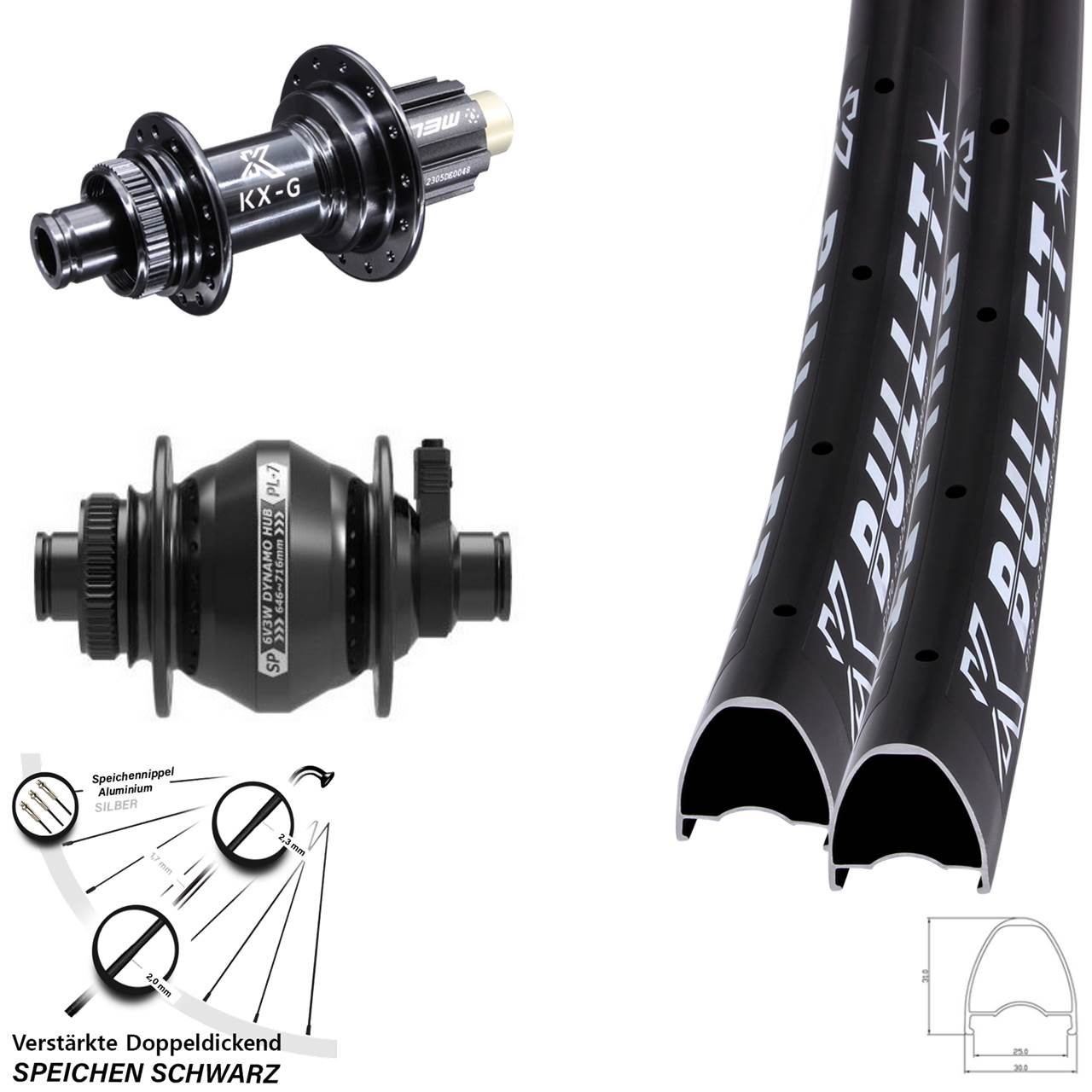 KX-G Bullet OS Shutter PL-7 29 Zoll Centerlock Laufradsatz 12x100/142 Campagnolo N3W