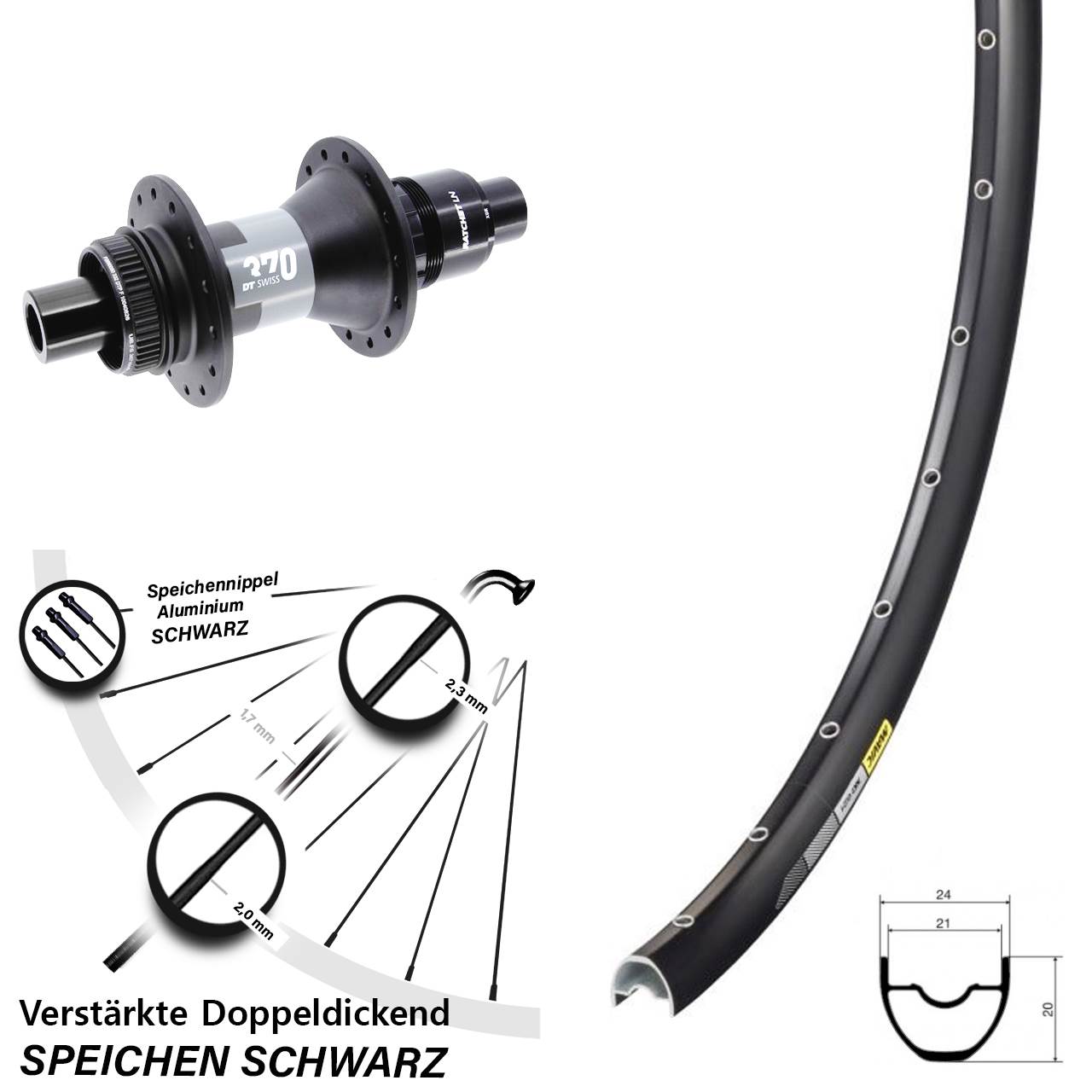 Hinterrad 29 Zoll Mavic XC621 DT Swiss 370 Centerlock 12x142 SRAM XDR 2023