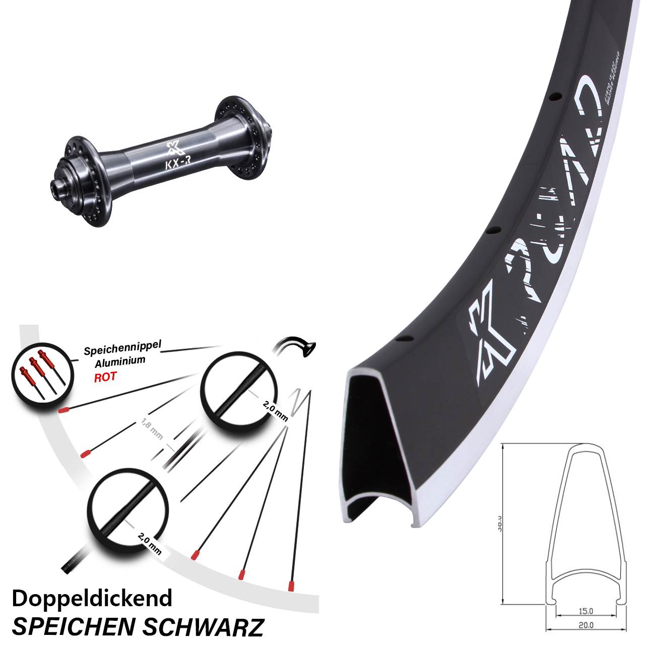 Vorderrad QR 28 Zoll KX-R Road