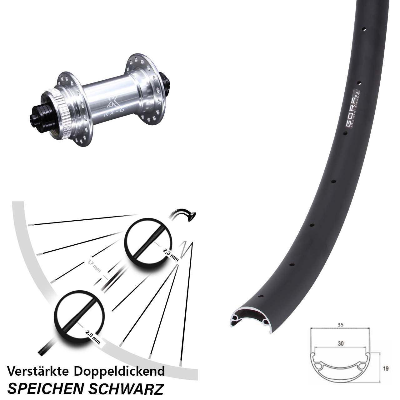 Gora 30 KX-G 27,5 Zoll Disc Laufrad QR