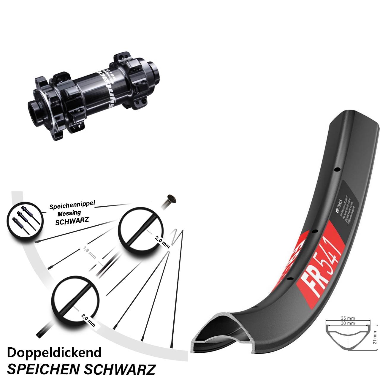 Vorderrad Syntace Boost Straightpull 27,5 Zoll DT Swiss FR 541 MTB Enduro 6-loch