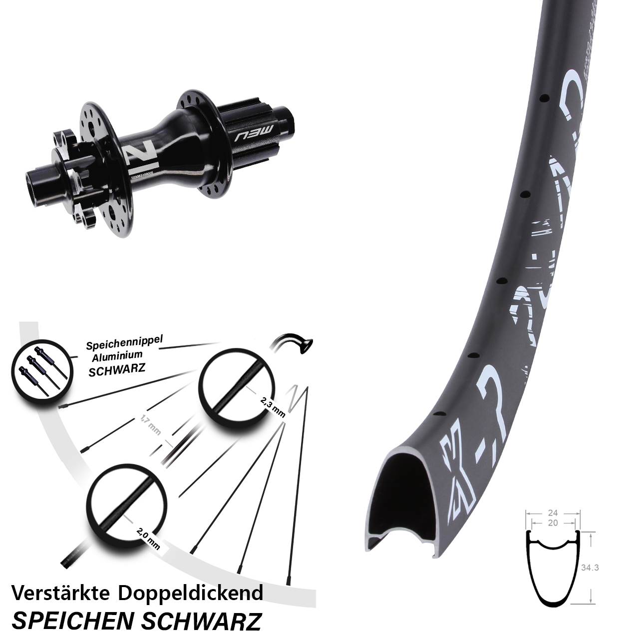 KX-R Road Novatec Superlight 28-29 Zoll Disc Laufrad 12x142 Campa N3W