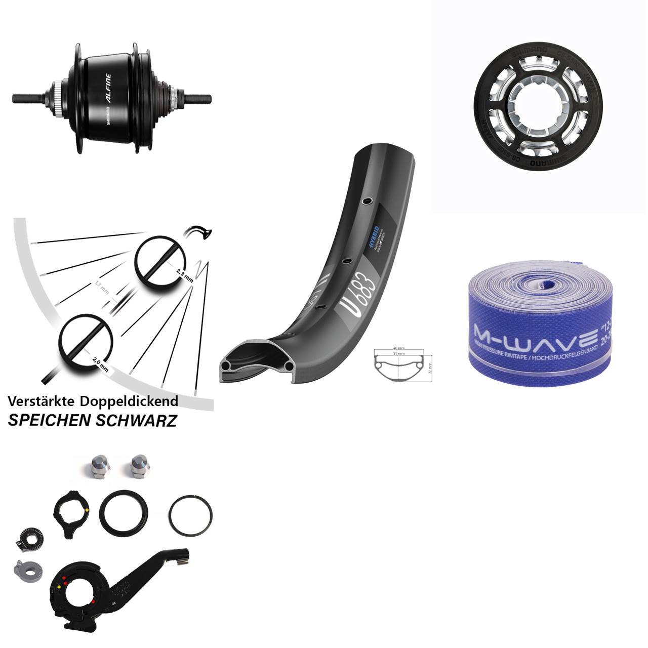 27,5 Zoll Hinterrad Shimano Alfine 8 Gang Centerlock DT Swiss U683