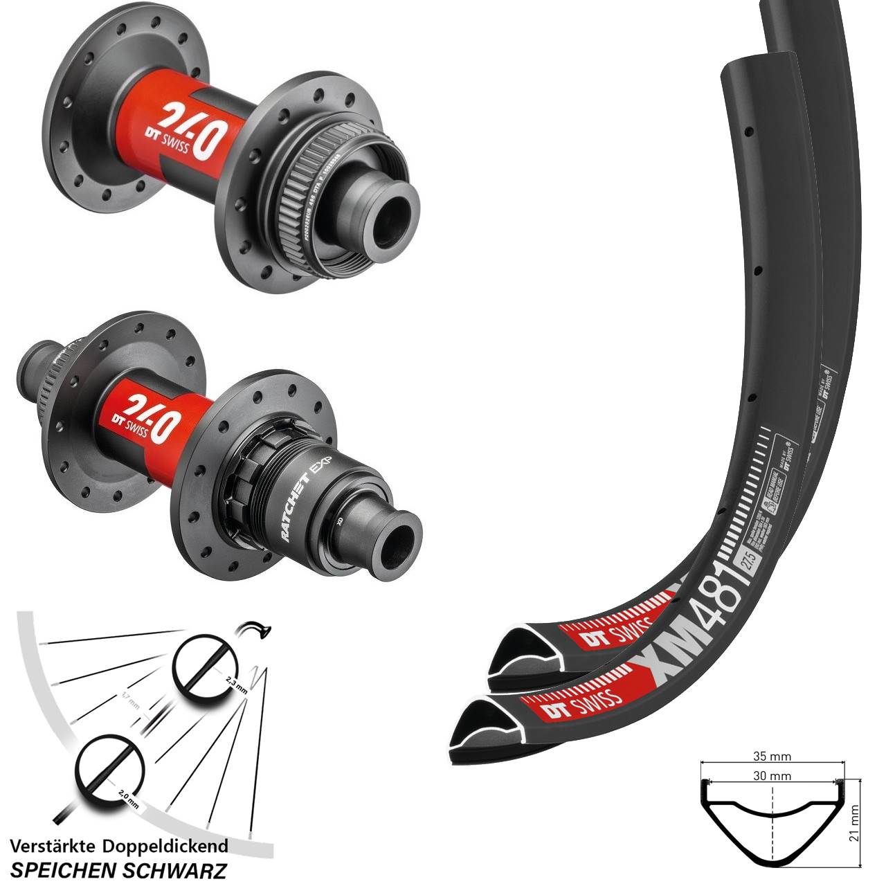 Centerlock Laufradsatz 12x100/142 29 Zoll DT Swiss XM481 DT Swiss 240 DT Swiss 240 EXP XDR