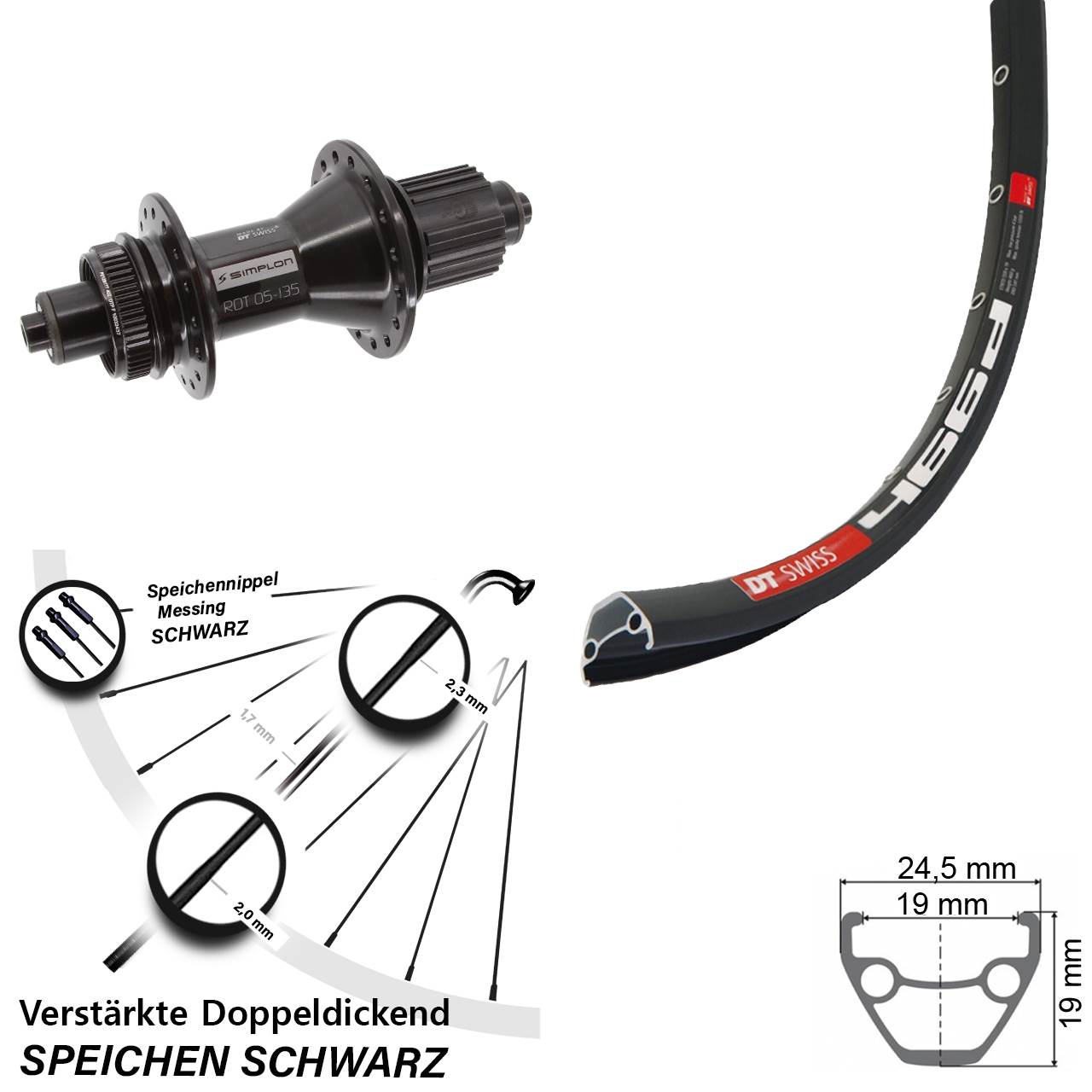 Disc Laufrad 28-29 Zoll DT Swiss 466d-370 Hybrid Micro Spline QR