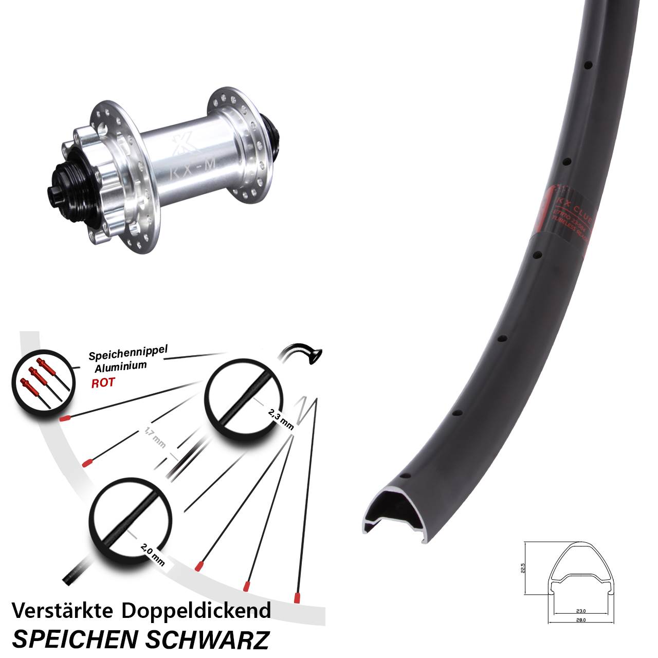 KX-M Clue 650B Disc Laufrad QR