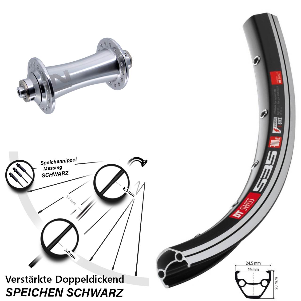 DT Swiss 535 Novatec A141 28 Zoll Laufrad QR