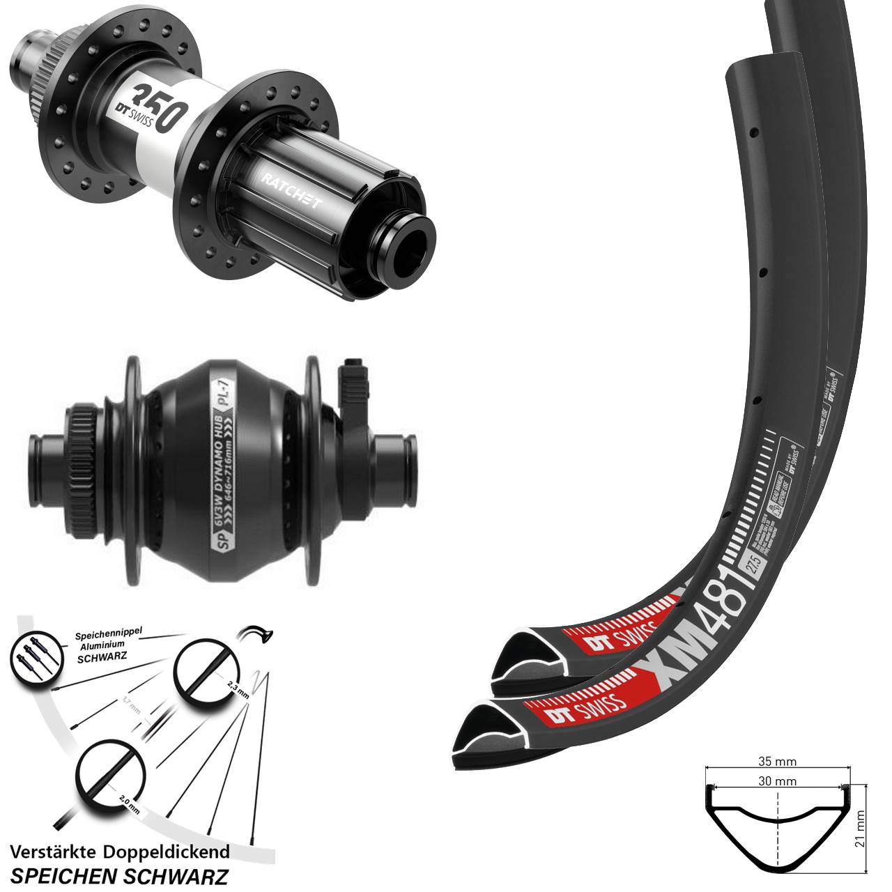 Laufradsatz Centerlock 27,5 Zoll DT Swiss XM 481 350 Shutter PL-7 11-12 fach 12x100/142