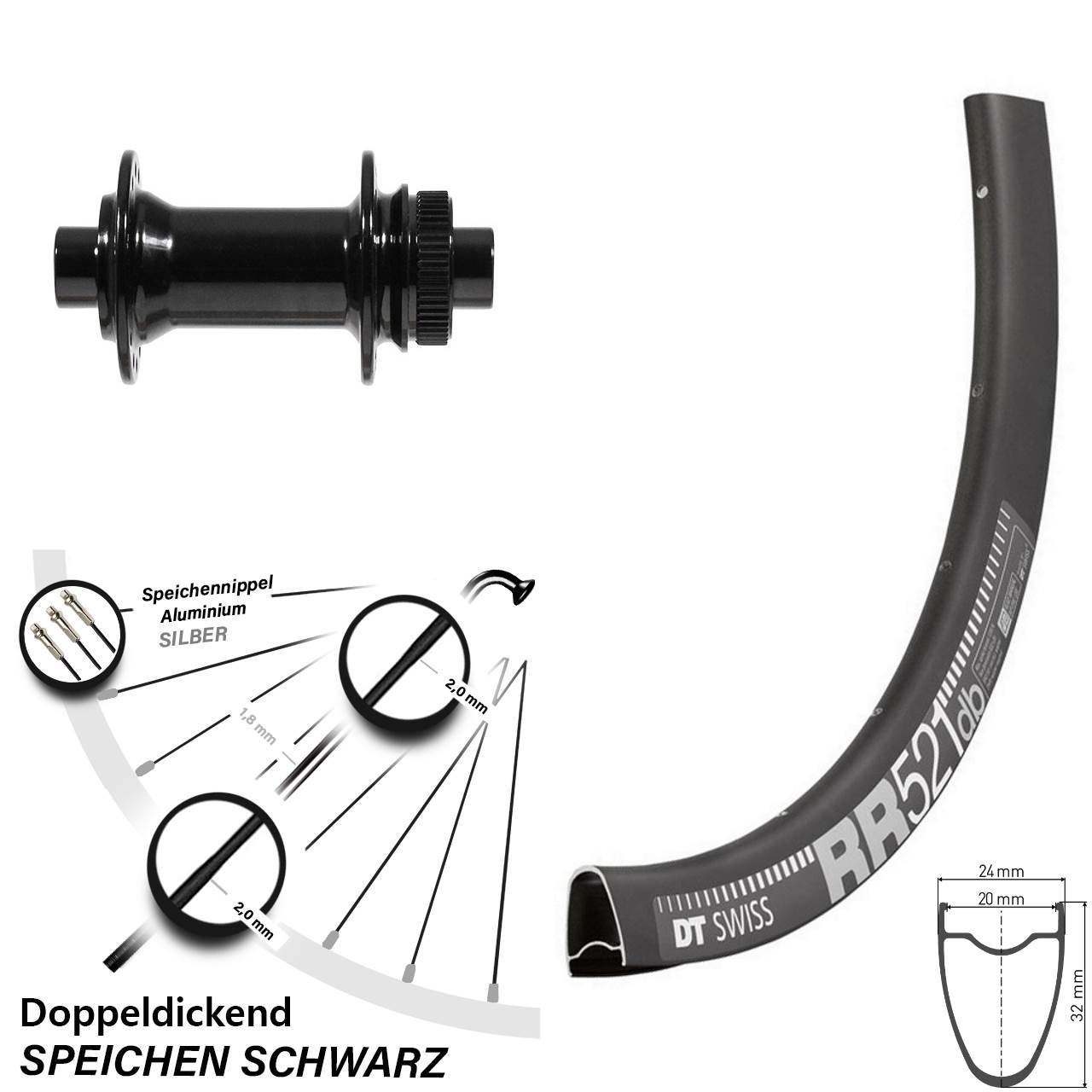 28 Zoll Gravel Laufrad DT Swiss RR 521 mit Formula CL-712 Centerlock