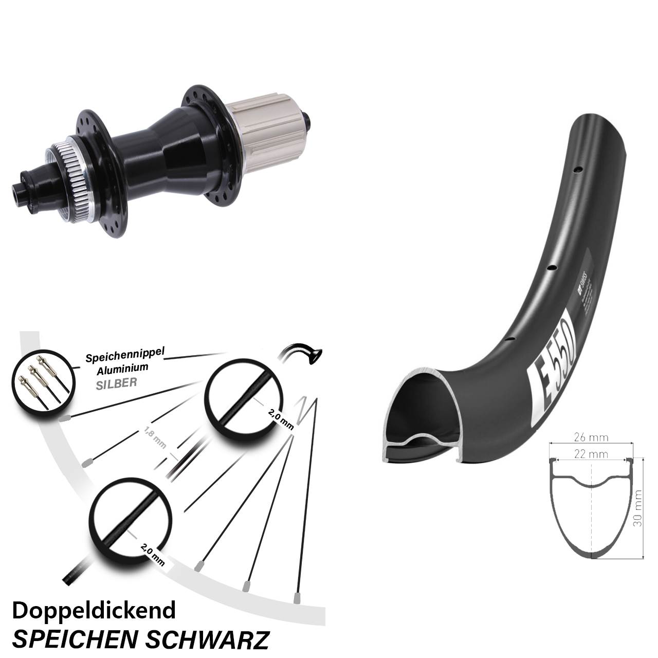 DT Swiss E550 Novatec CL-135 28 Zoll Disc Hinterrad für Schnellspanner 8-12 fach