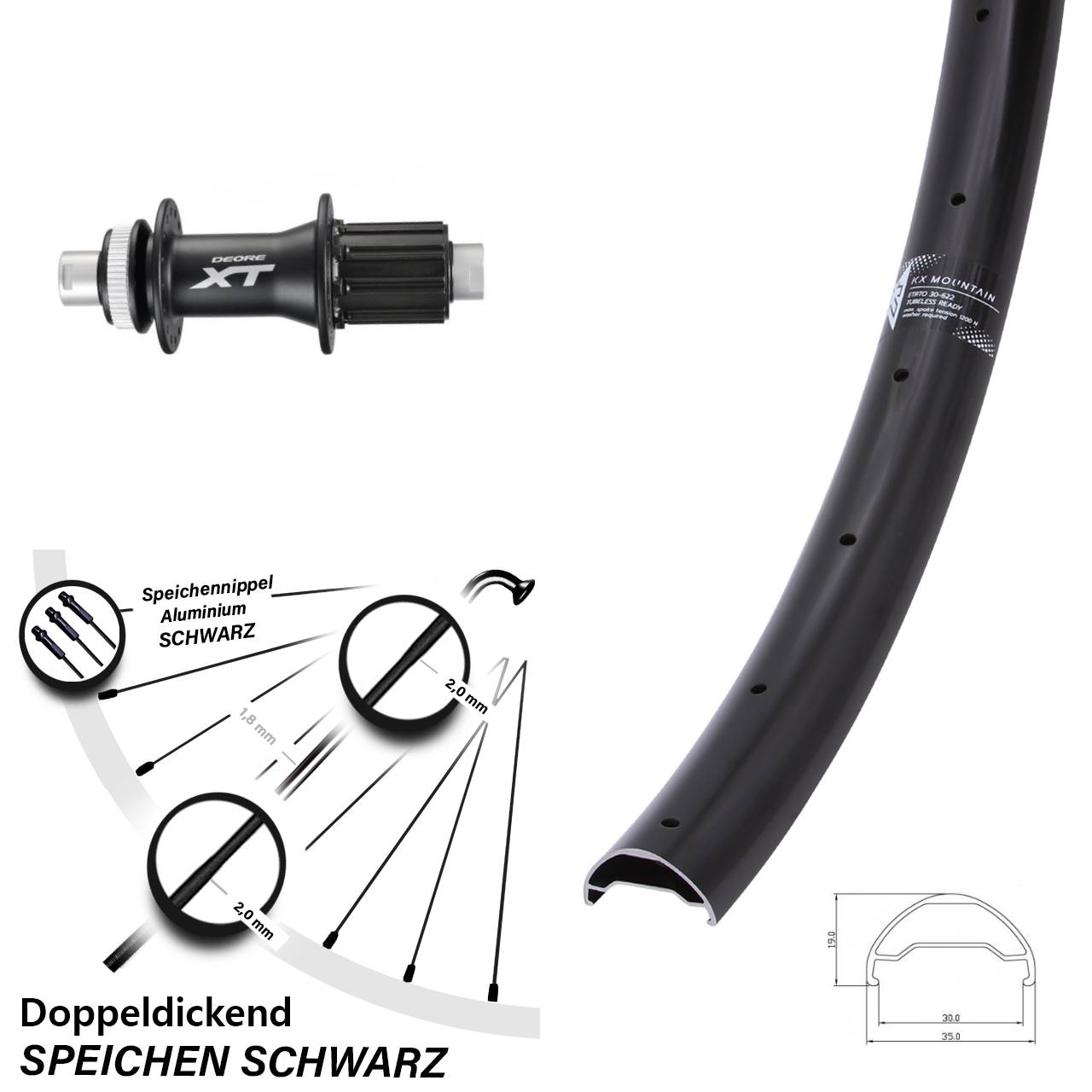 Mountain 29 Zoll Hinterrad Shimano XT 12x142