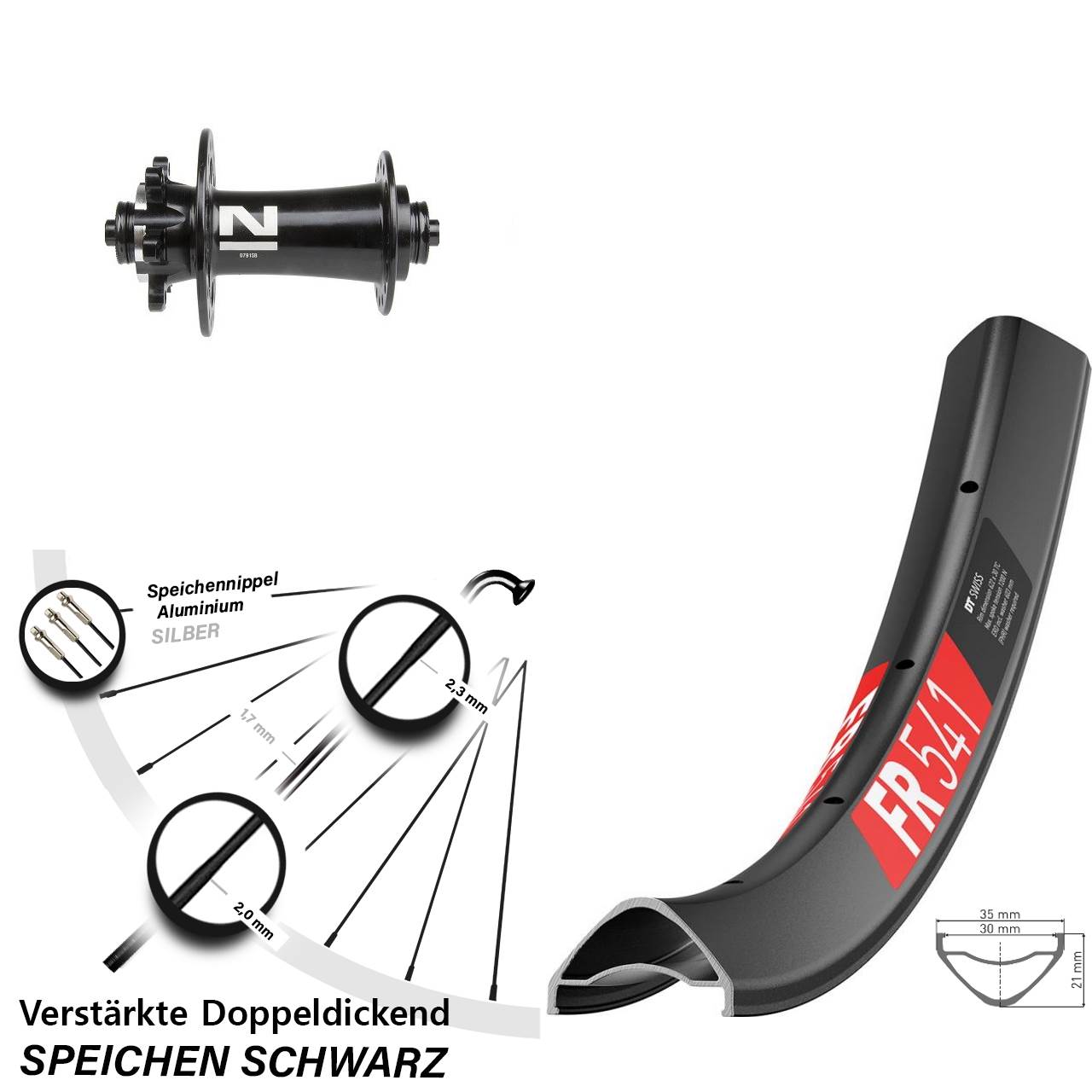 DT Swiss FR541 Novatec D791SB 29 Zoll Disc Vorderrad für Schnellspanner