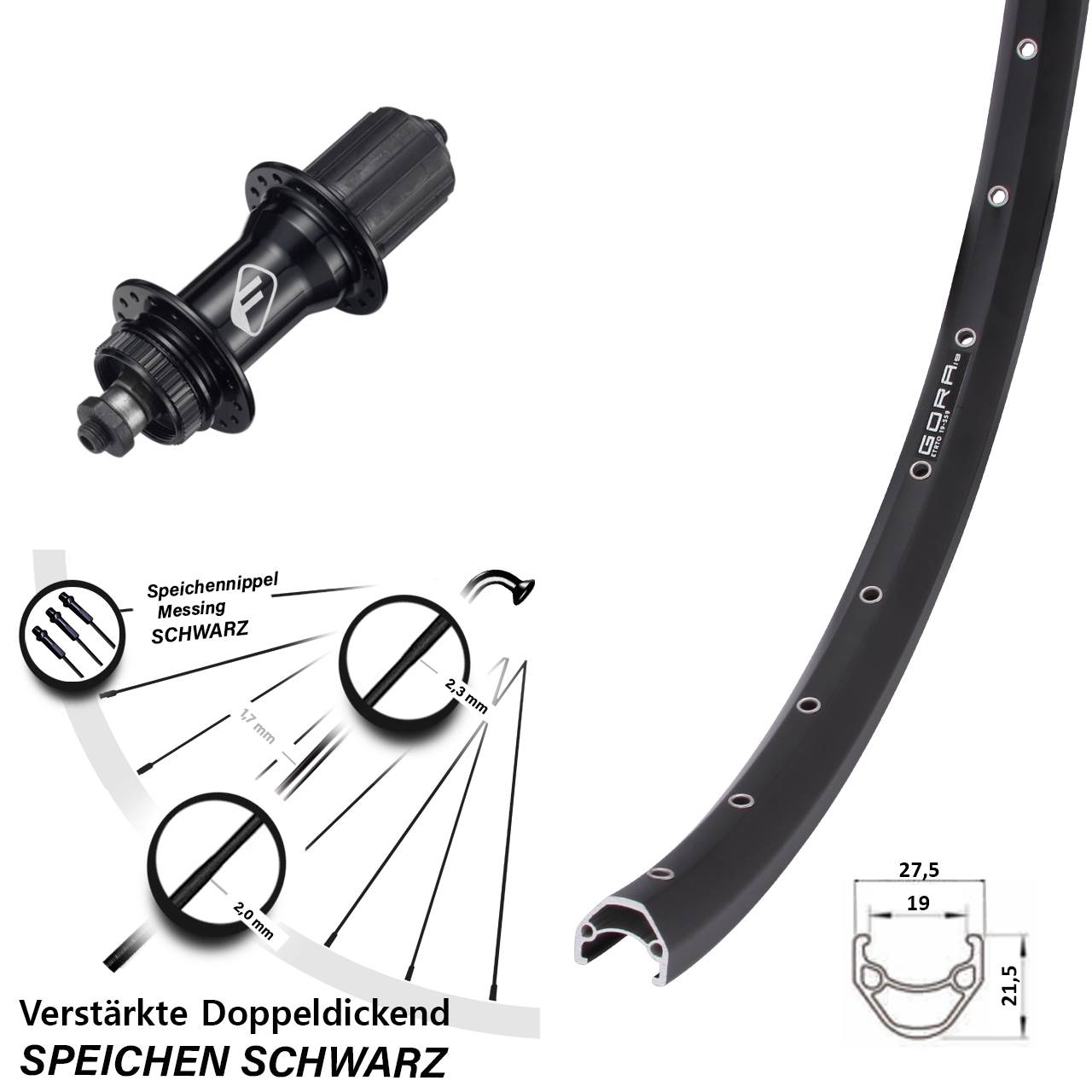 Gora 19 Formula CL52 26 Zoll Hinterrad Centerlock QR 8-11 fach