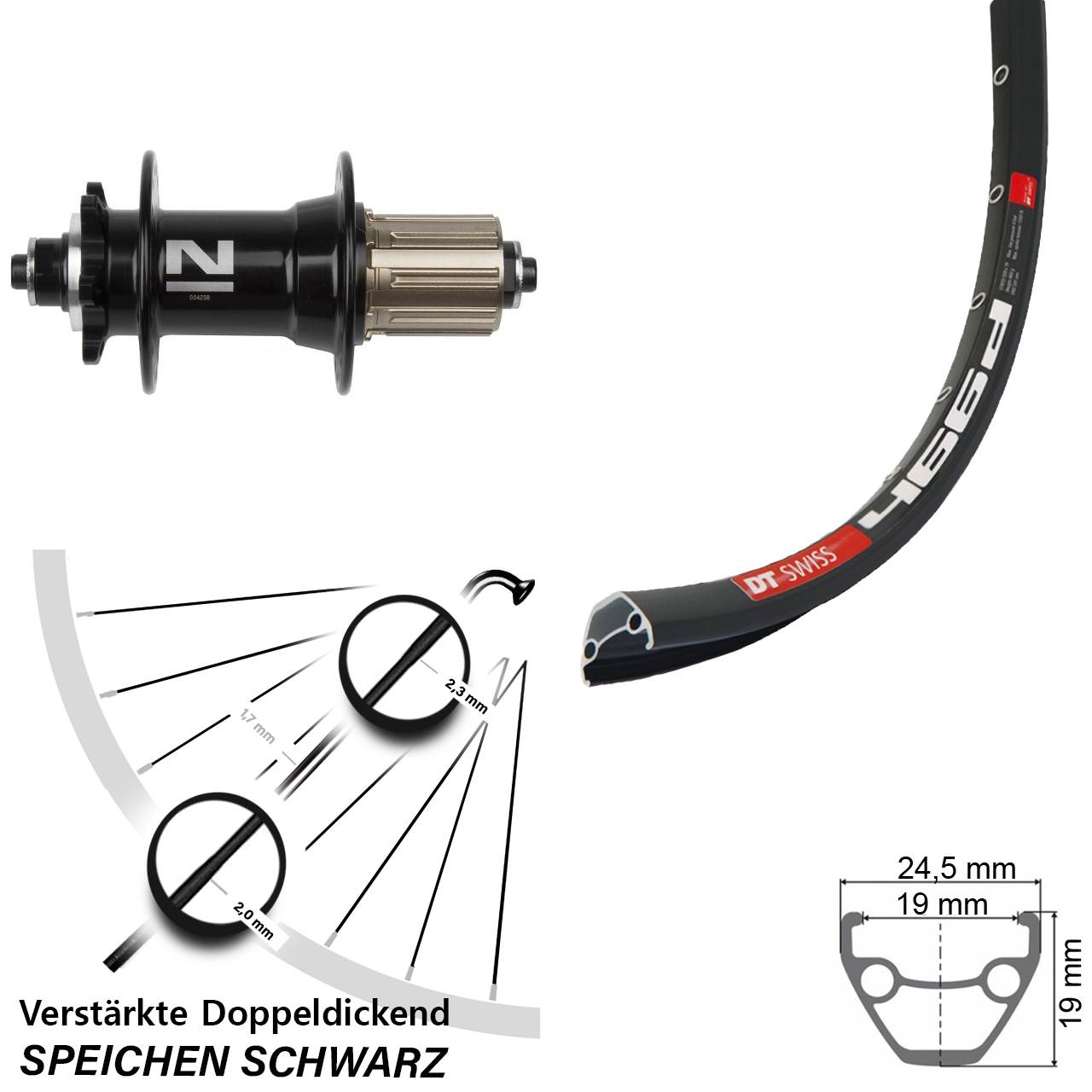 6-Loch Hinterrad QR 28-29 Zoll DT Swiss 466d Novatec D042 8-11 fach HG