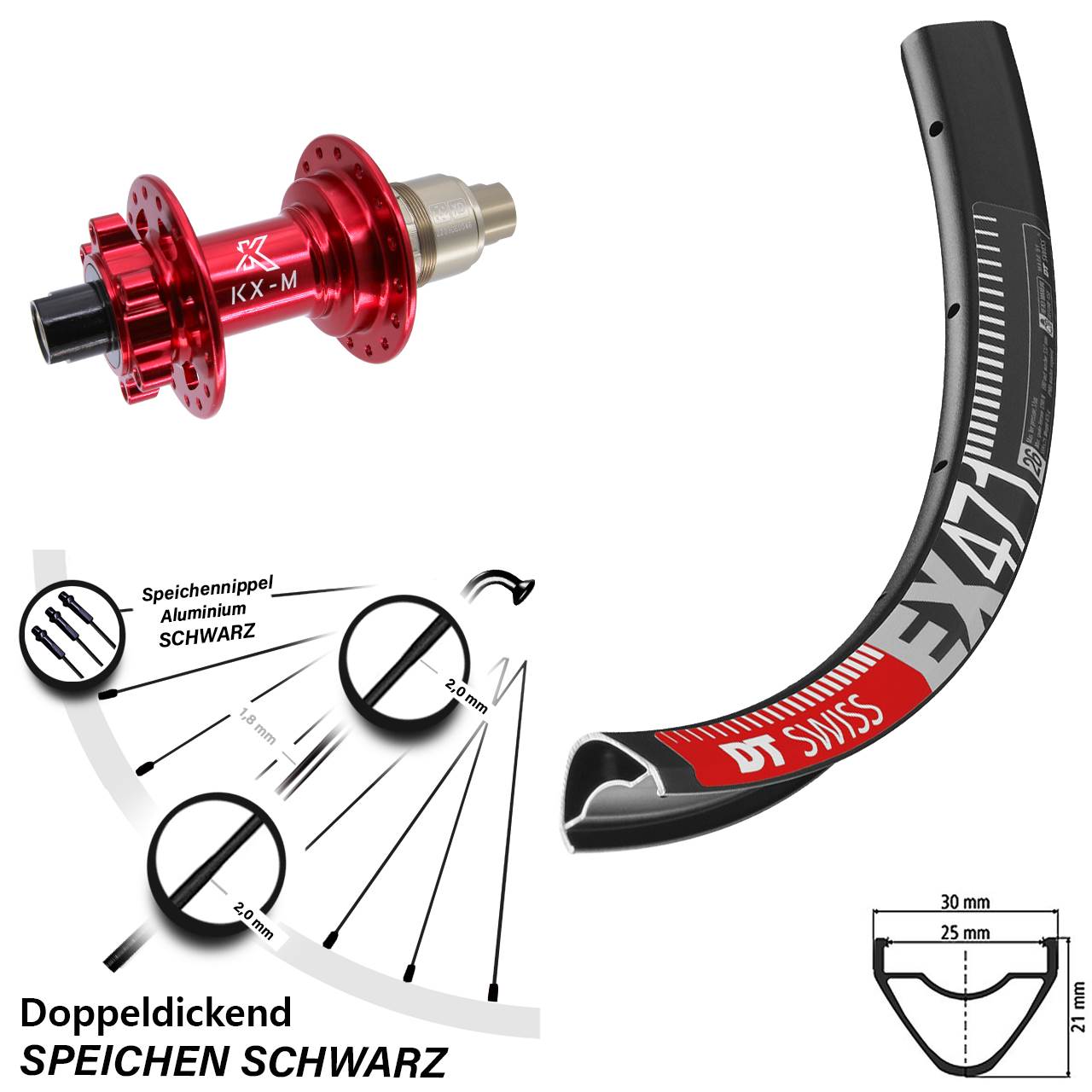 27,5 Zoll Hinterrad DT Swiss EX 471 KX-M XD 12x142