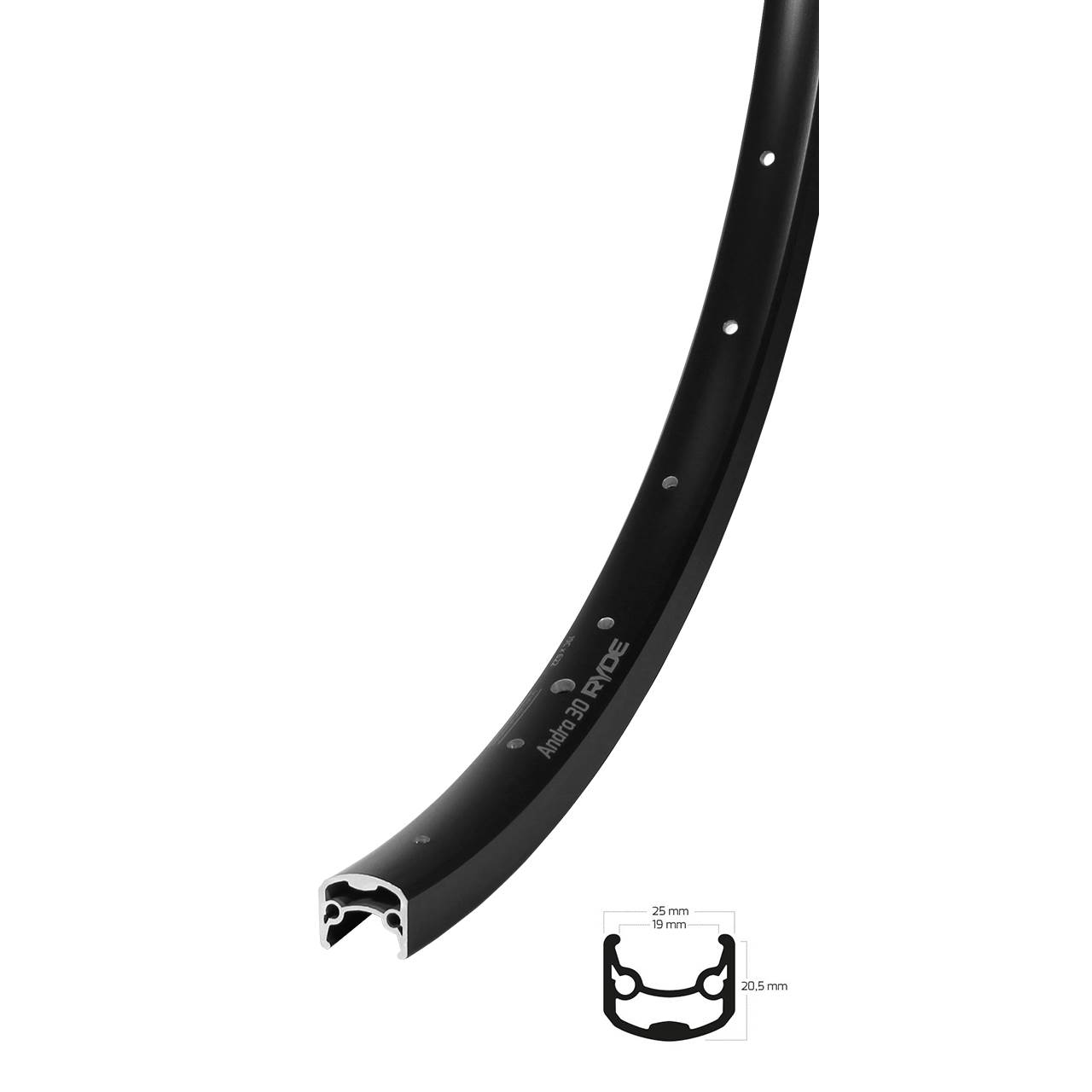 Felge Ryde Andra 30 Disc 28 Zoll schwarz