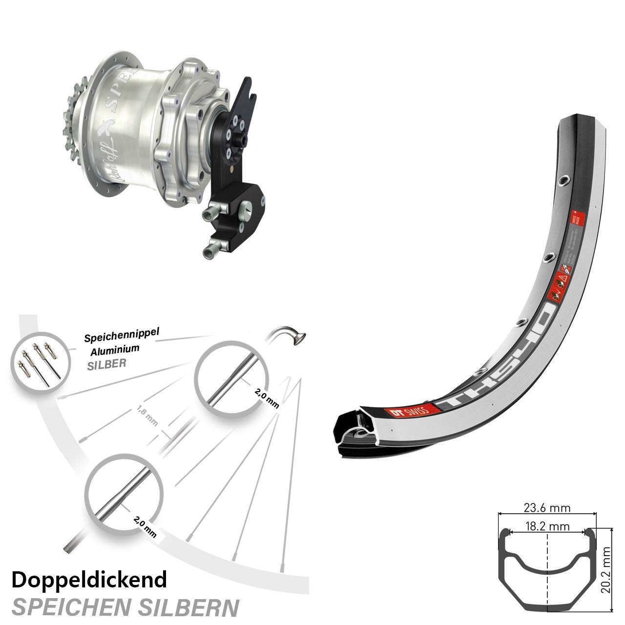 28 Zoll Hinterrad Rohloff Speedhub CC OEM DB DT Swiss TK 540