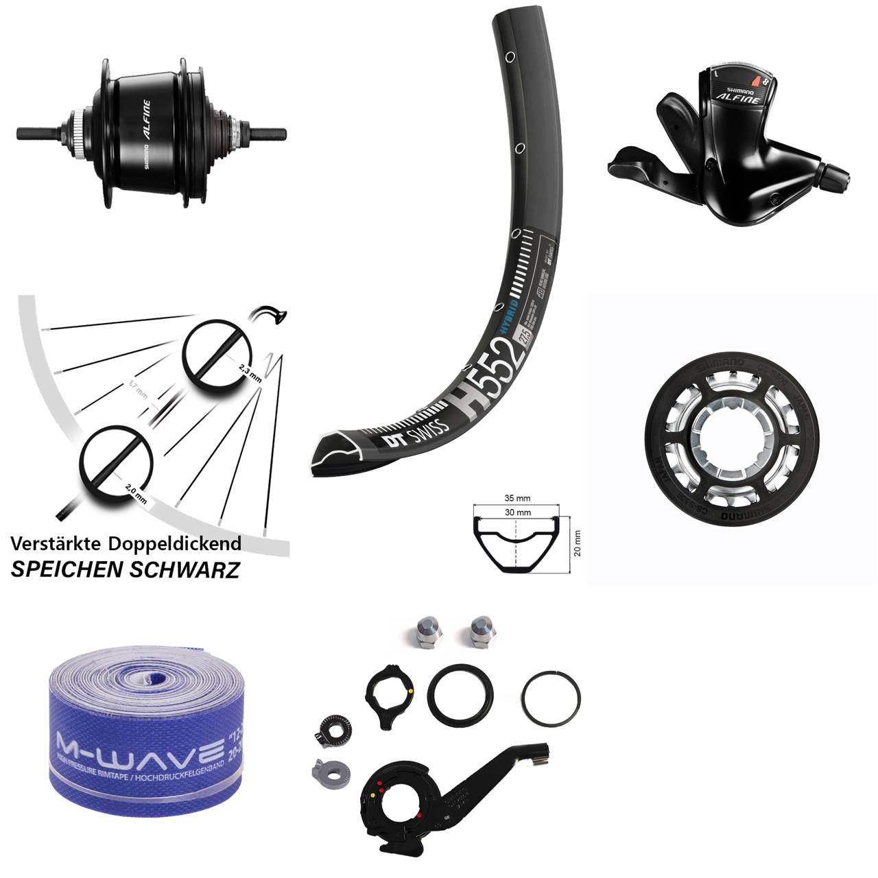 27,5 Zoll Hinterrad Shimano Alfine 8 Gang Centerlock DT Swiss H 552