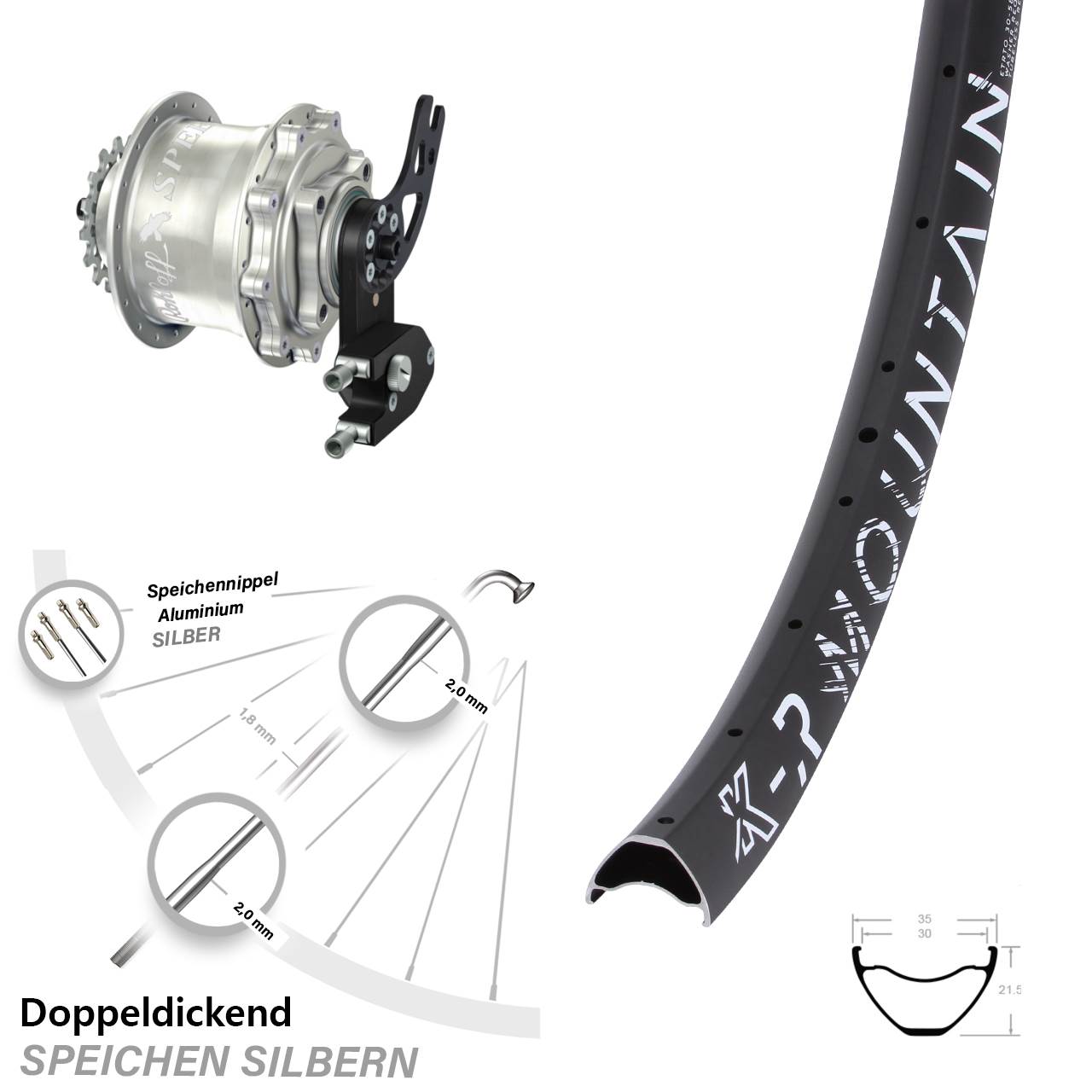 KX-R Mountain Rohloff Speedhub 500/14 CC DB PM 27,5 Zoll Disc Hinterrrad