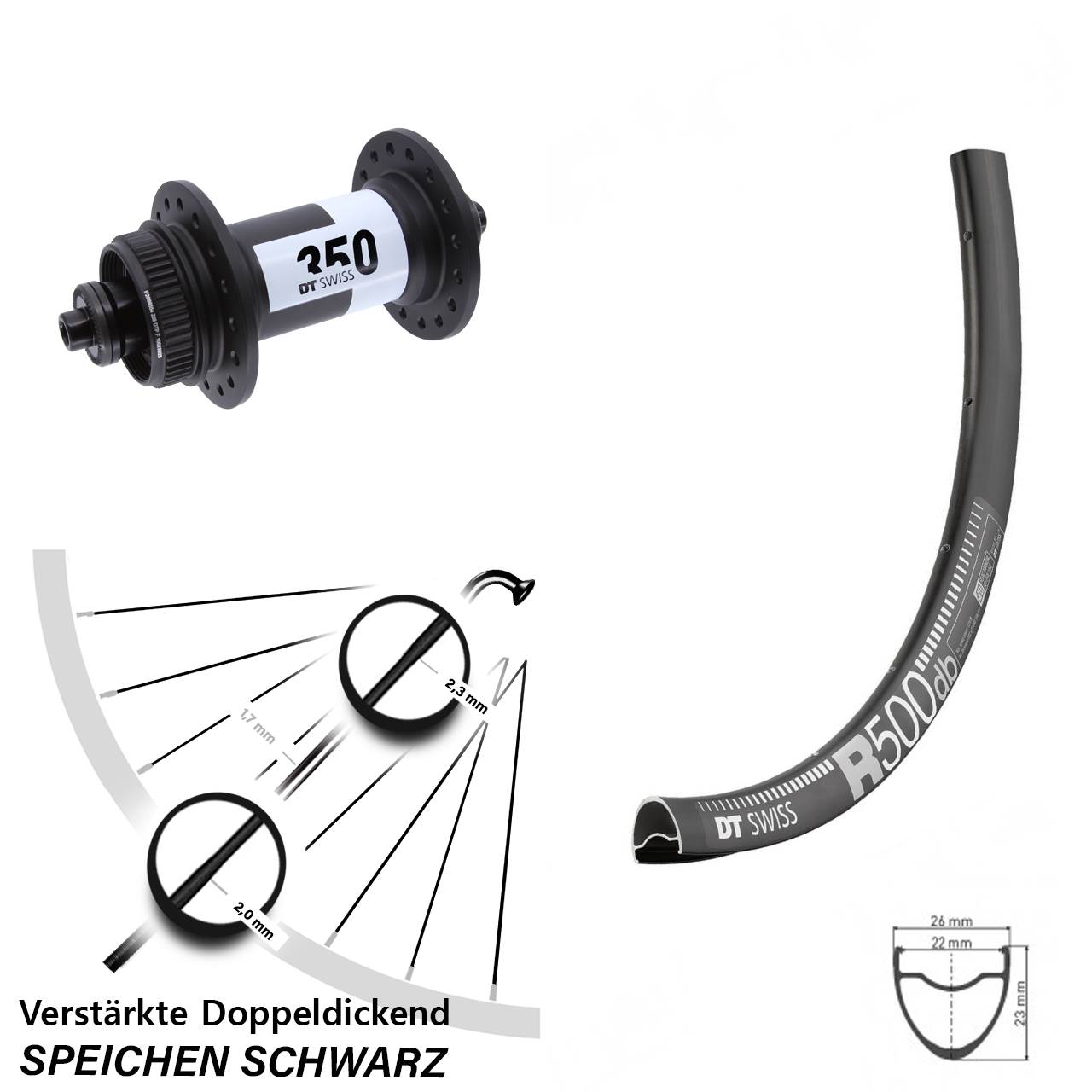 Disc Laufrad 28-29 Zoll DT Swiss R500-350 QR