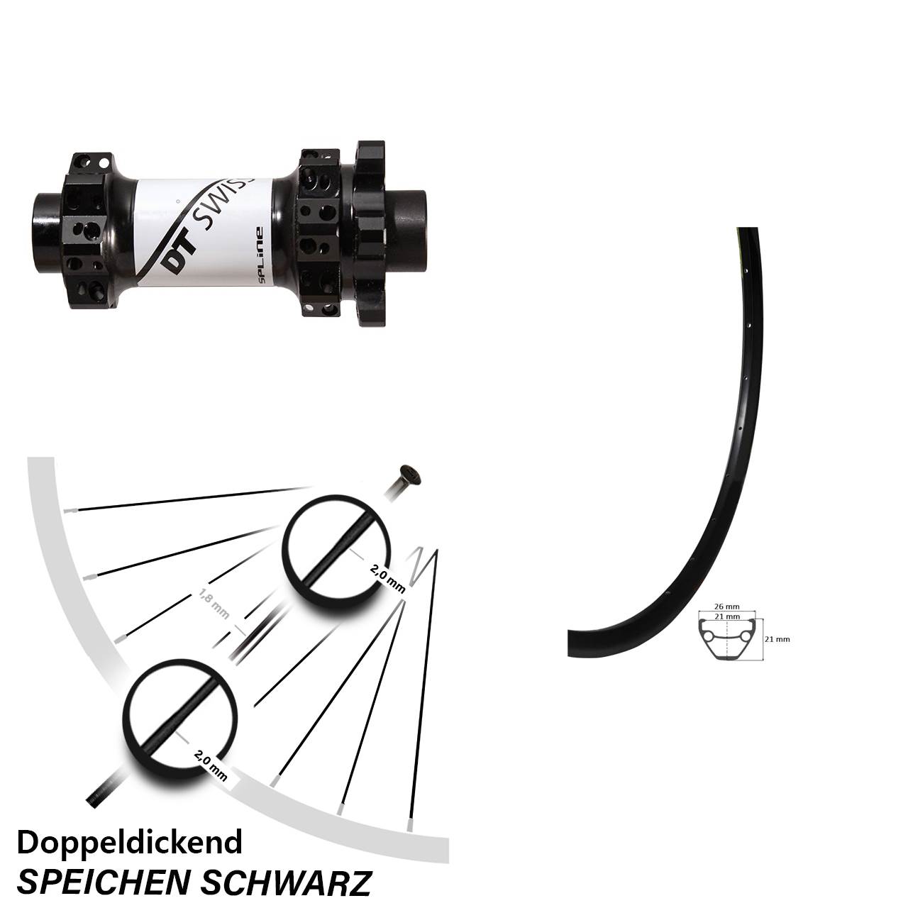 Disc-Vorderrad Giant 27,5 Zoll DT Swiss X-1900