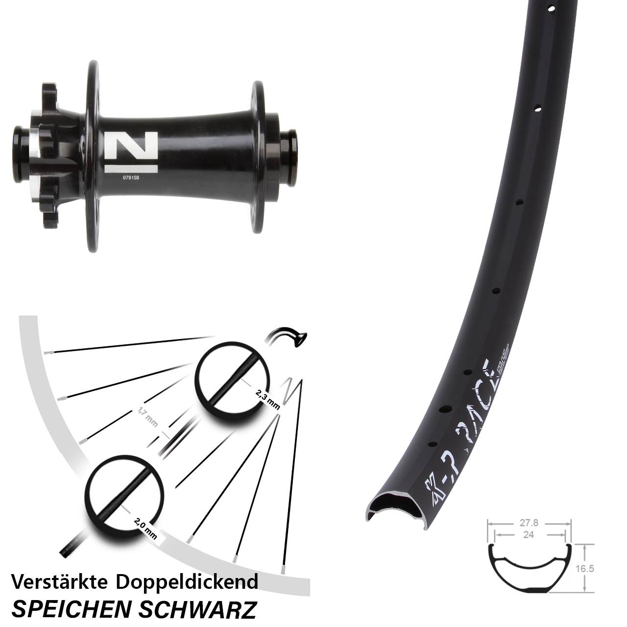 KX-R Race Novatec D791 Disc Vorderrad 12x100