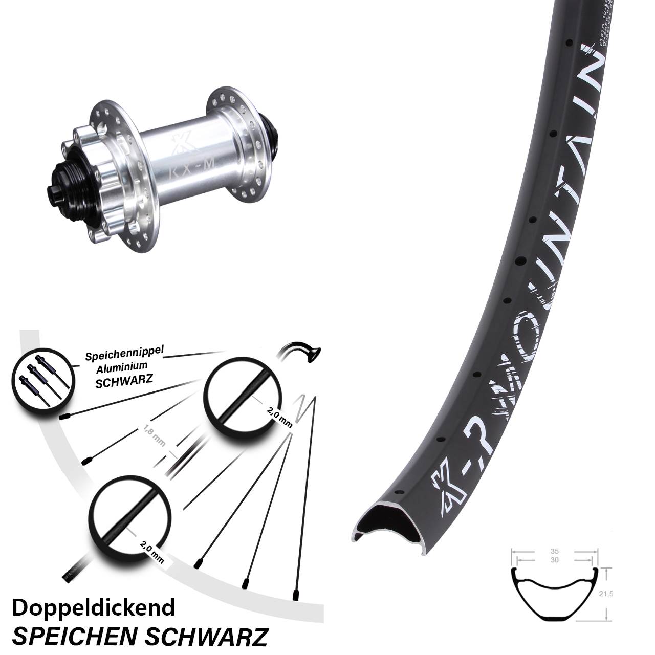 27,5 Zoll KX-MR Mountain 6-Loch Vorderrad QR
