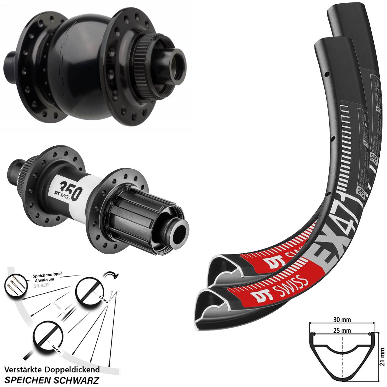 DT Swiss EX471-350 SON 28 29 Zoll Laufradsatz Centerlock 15x110 12x148 8-11 fach